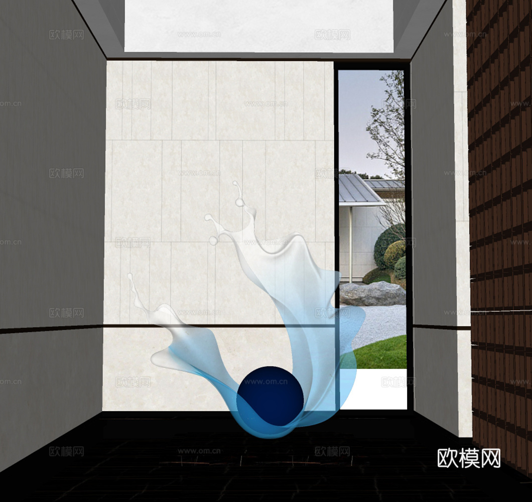 现代景观雕塑 浪花雕塑 抽象雕塑 艺术装置 现代大厅艺术装置su模型