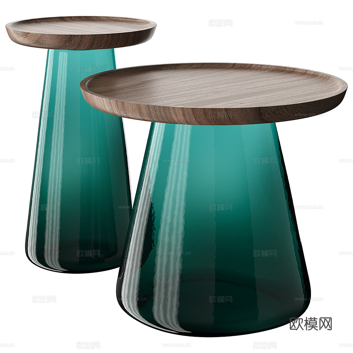 现代意式玻璃茶几3d模型
