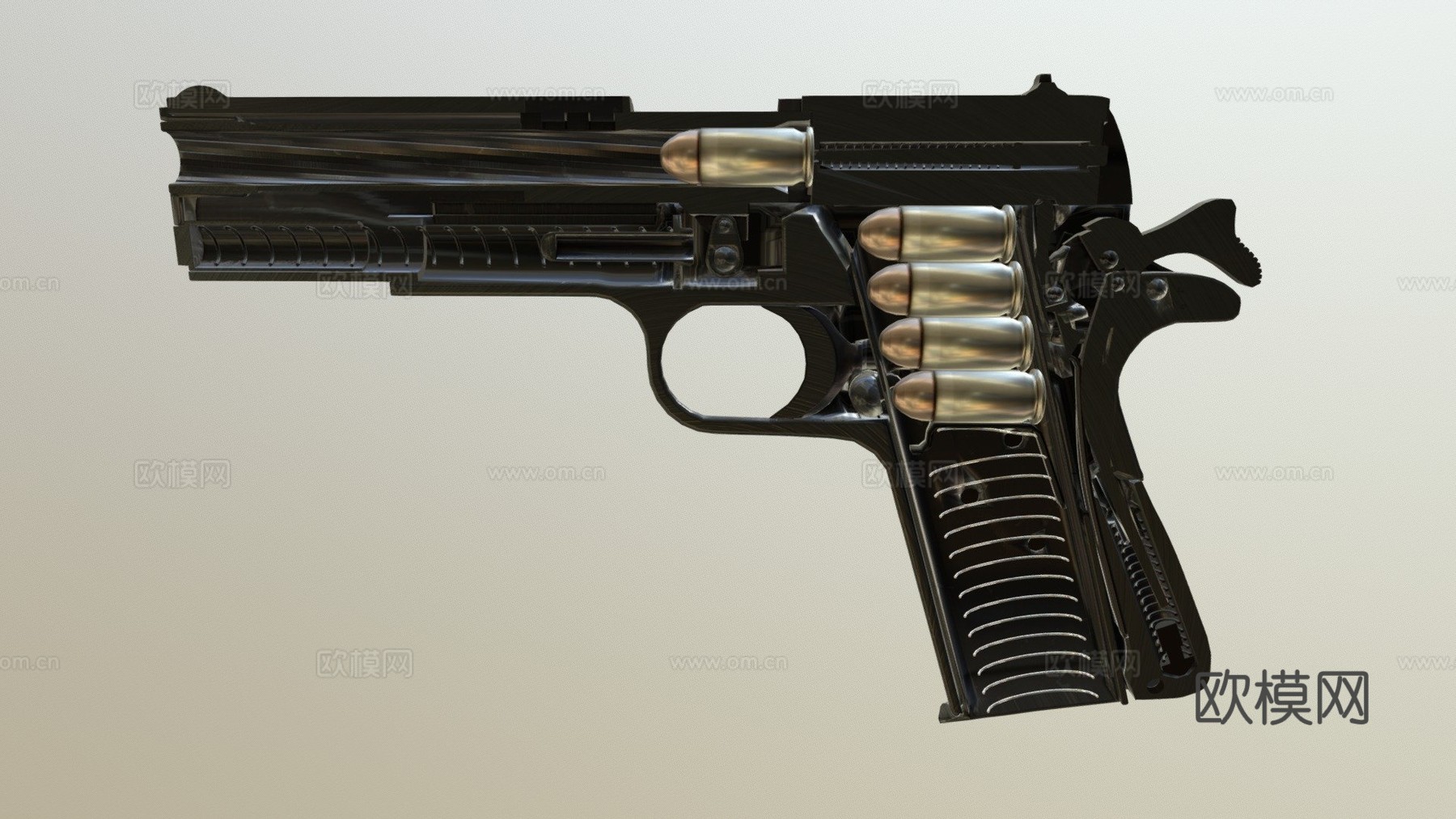 柯尔特45ACP1911剖面版3d模型