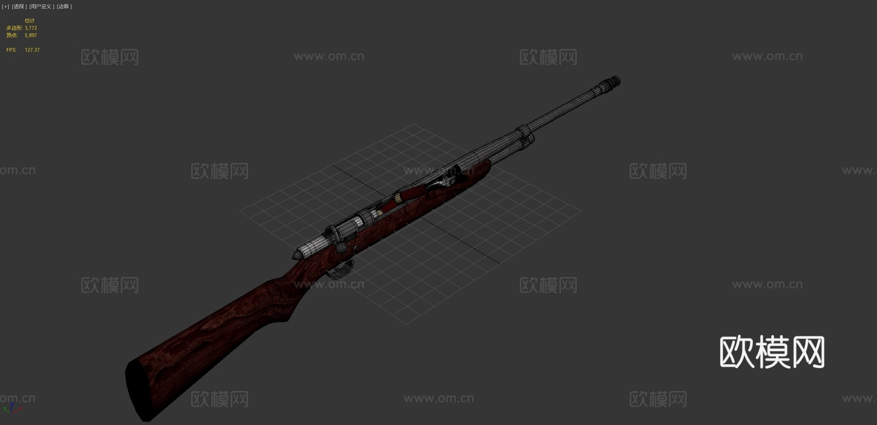 希金斯螺栓霰弹枪3d模型