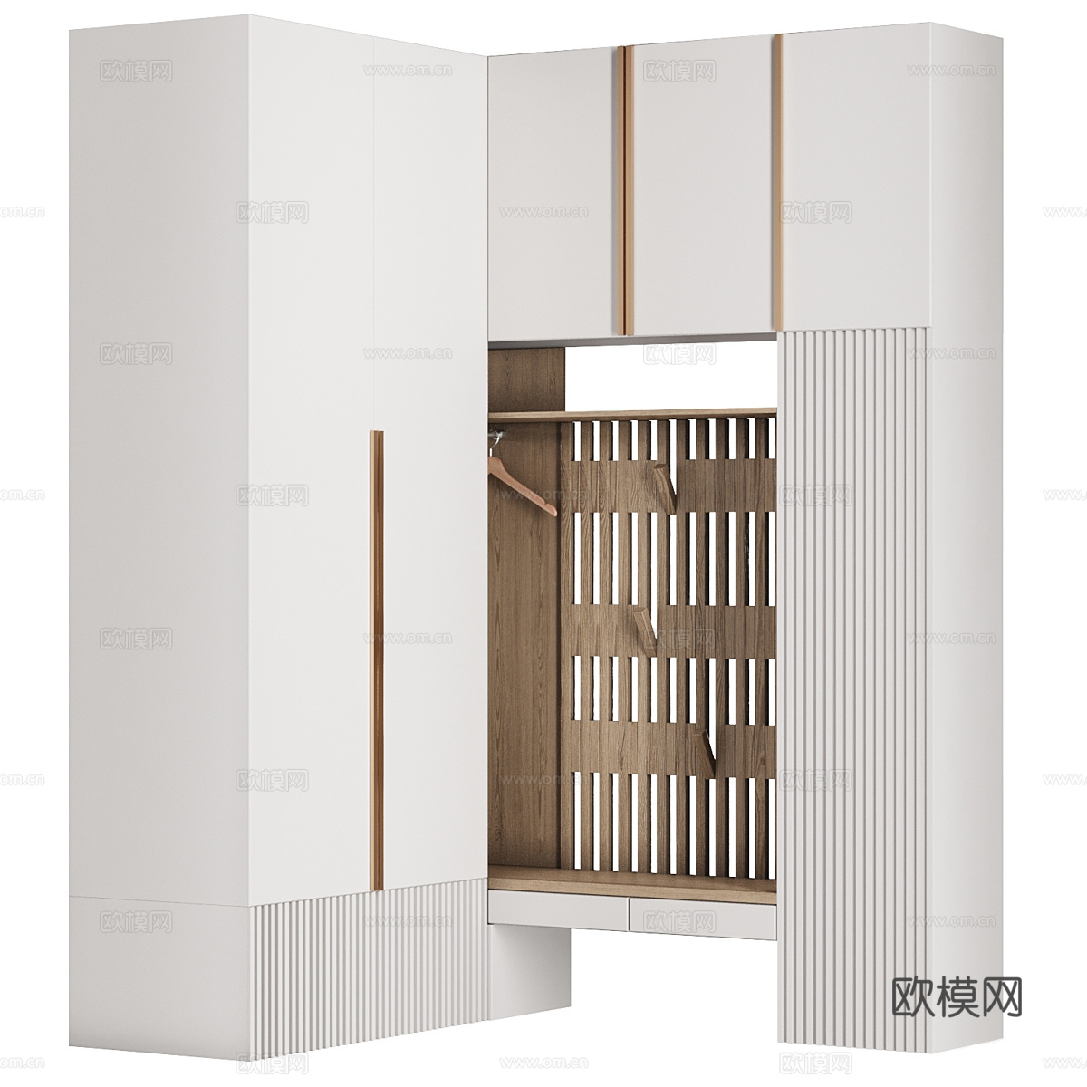 现代极简转角鞋柜3d模型