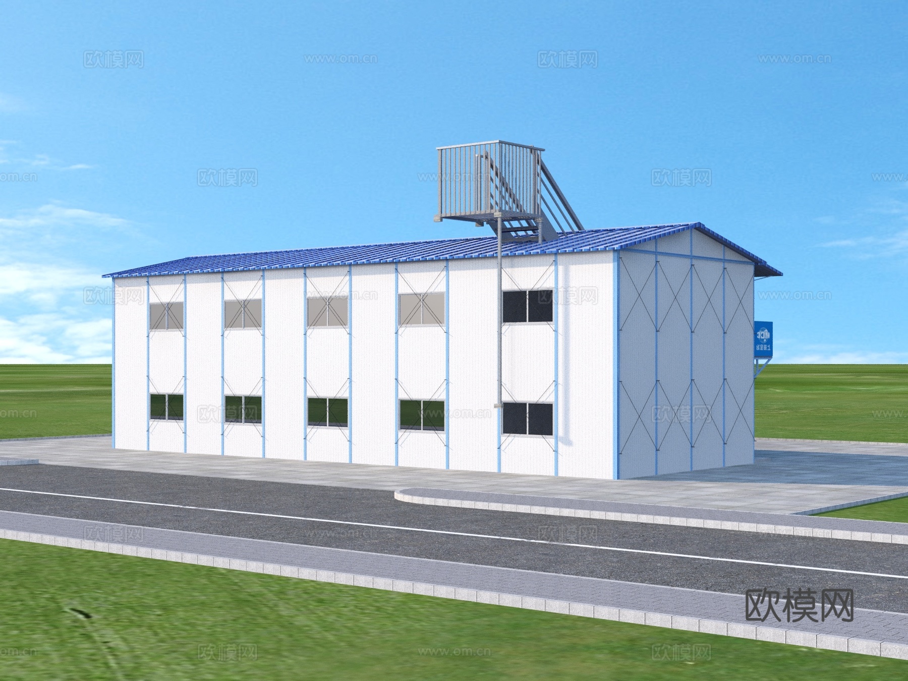 活动板房 施工板房 简易板房3d模型
