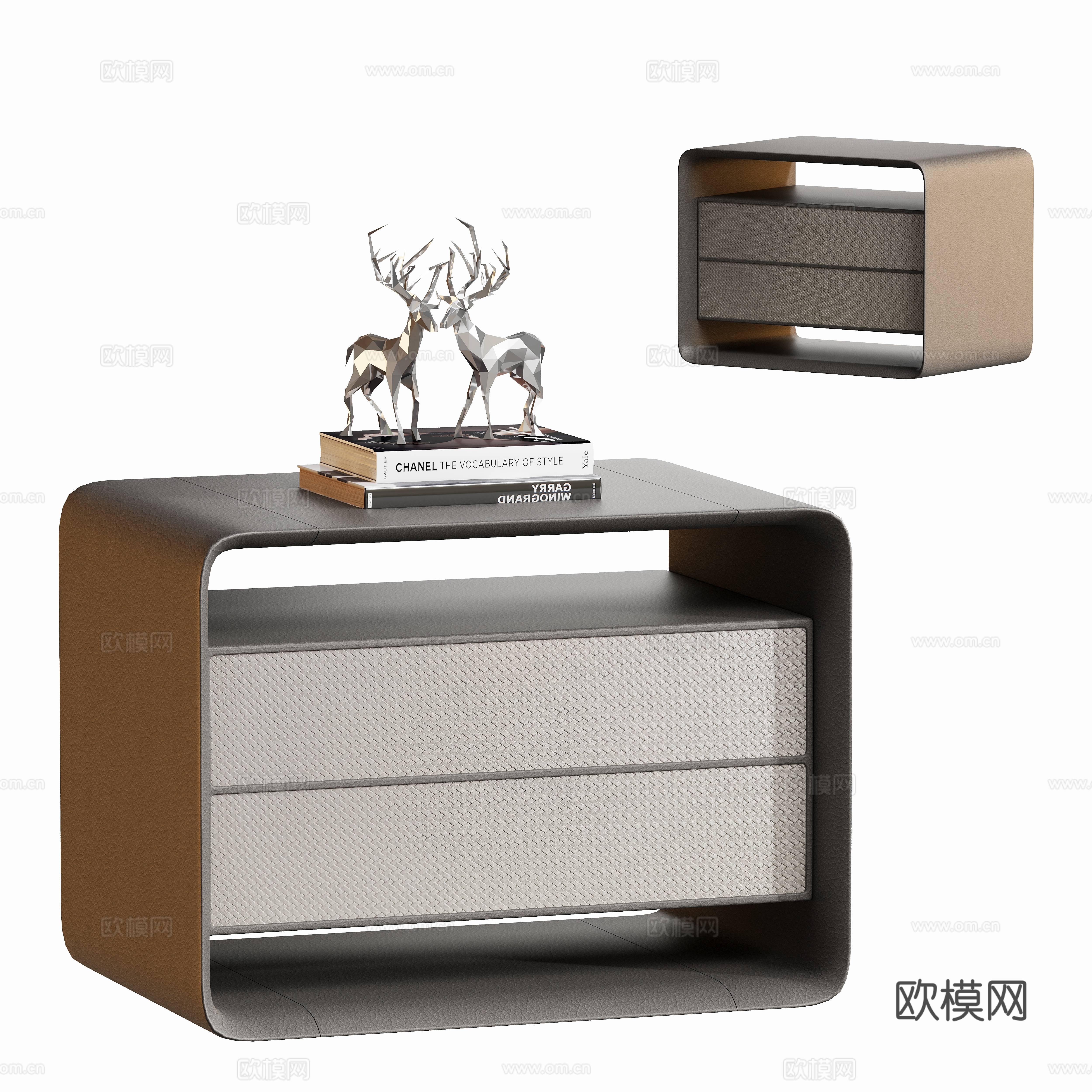 现代皮鞋床头柜su模型