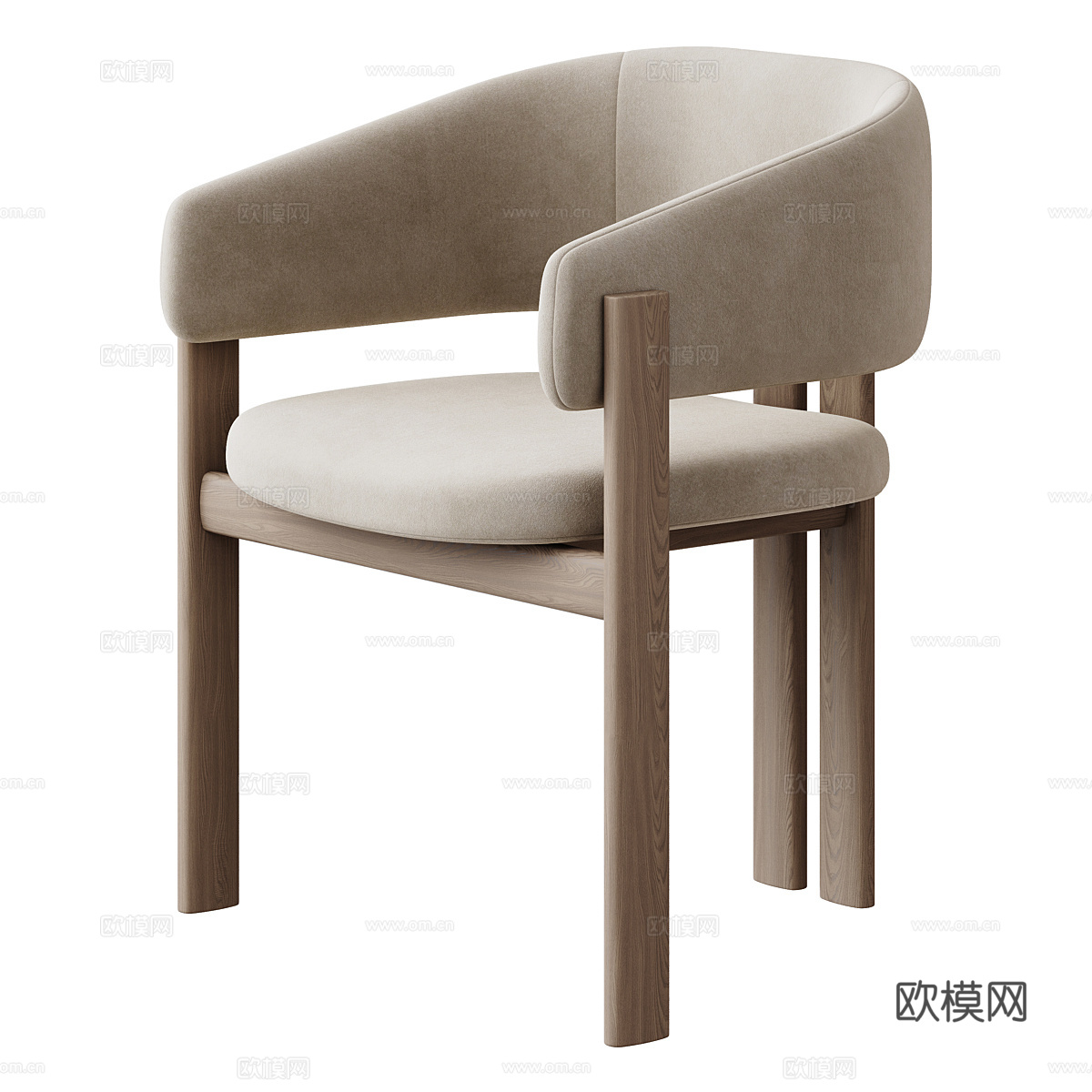 新中式布艺餐椅3d模型