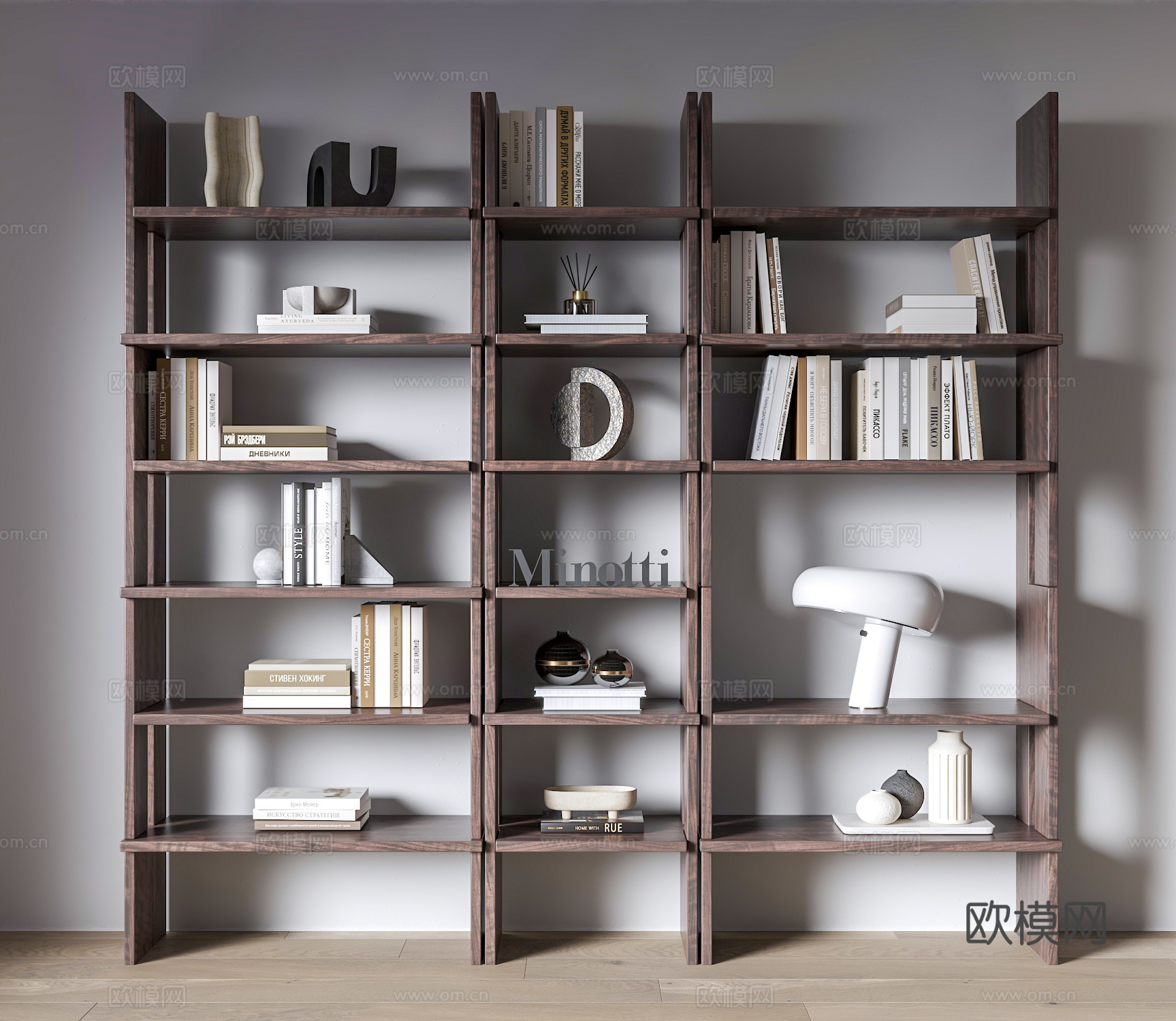 Minotti ZOE书架 展示架 开放式书柜3d模型