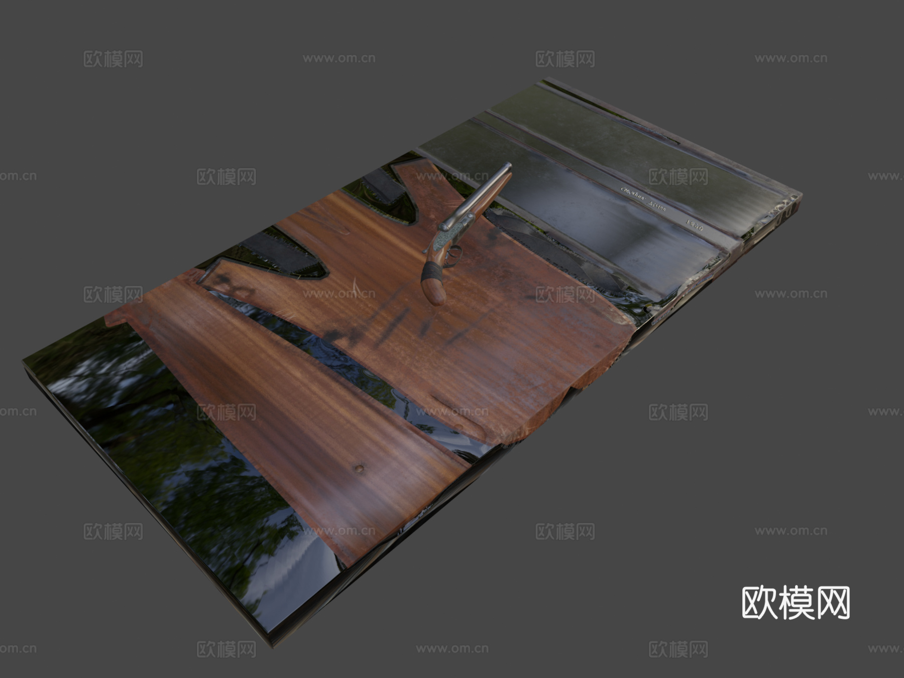 双管截短霰弹枪3d模型