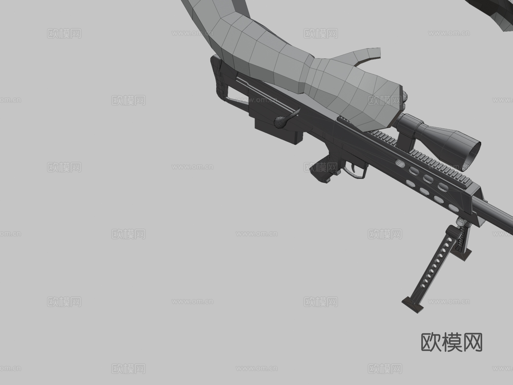 巴雷特M95渲染图3d模型