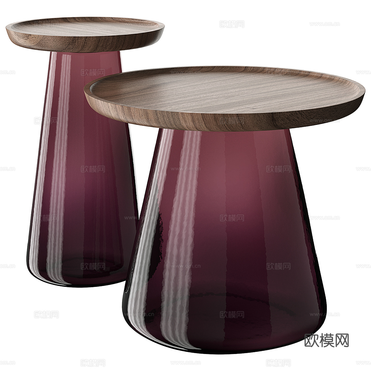 现代意式玻璃茶几3d模型