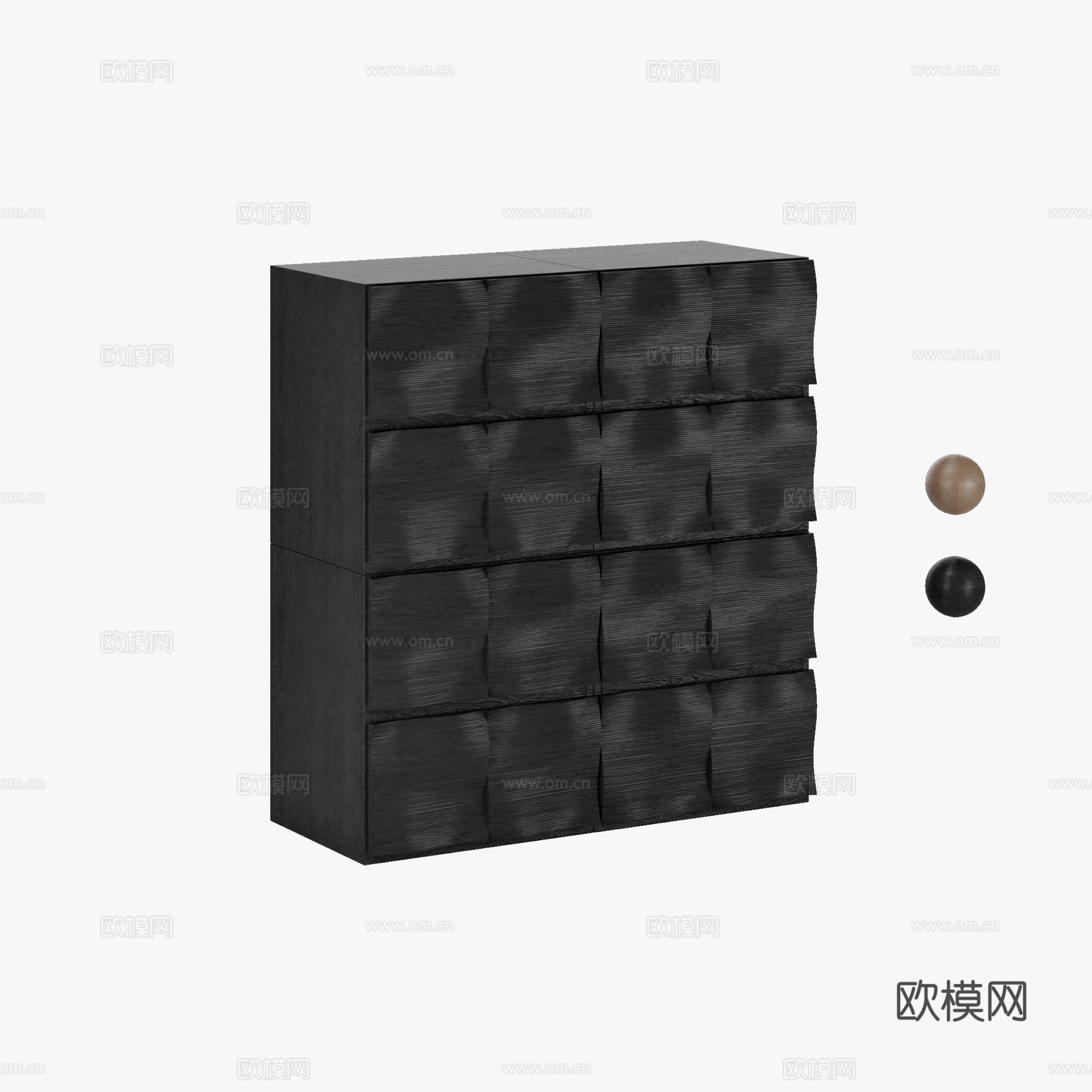 得闲 涟漪柜 中古风模块化柜组3d模型