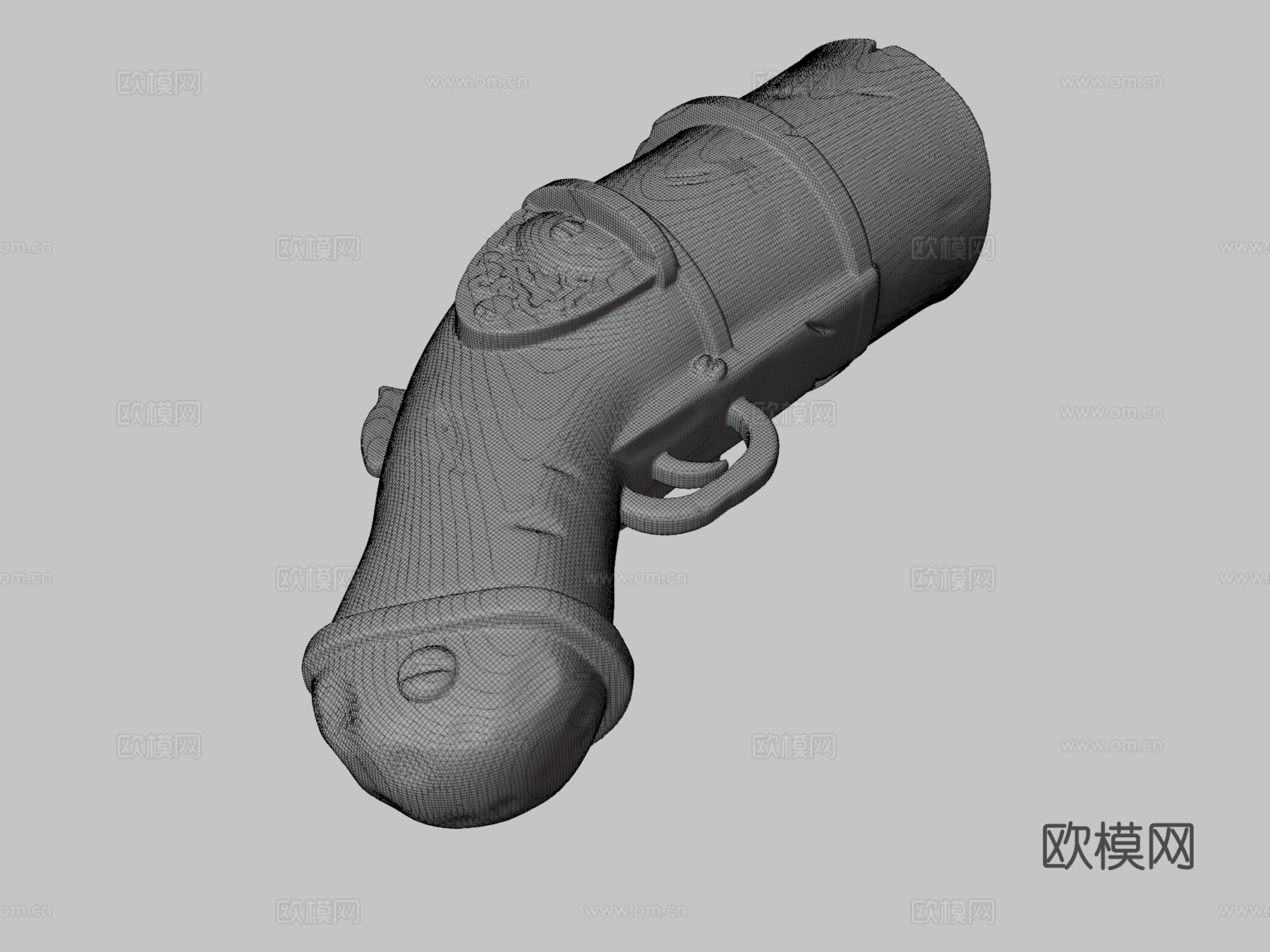 大口径短枪3d模型