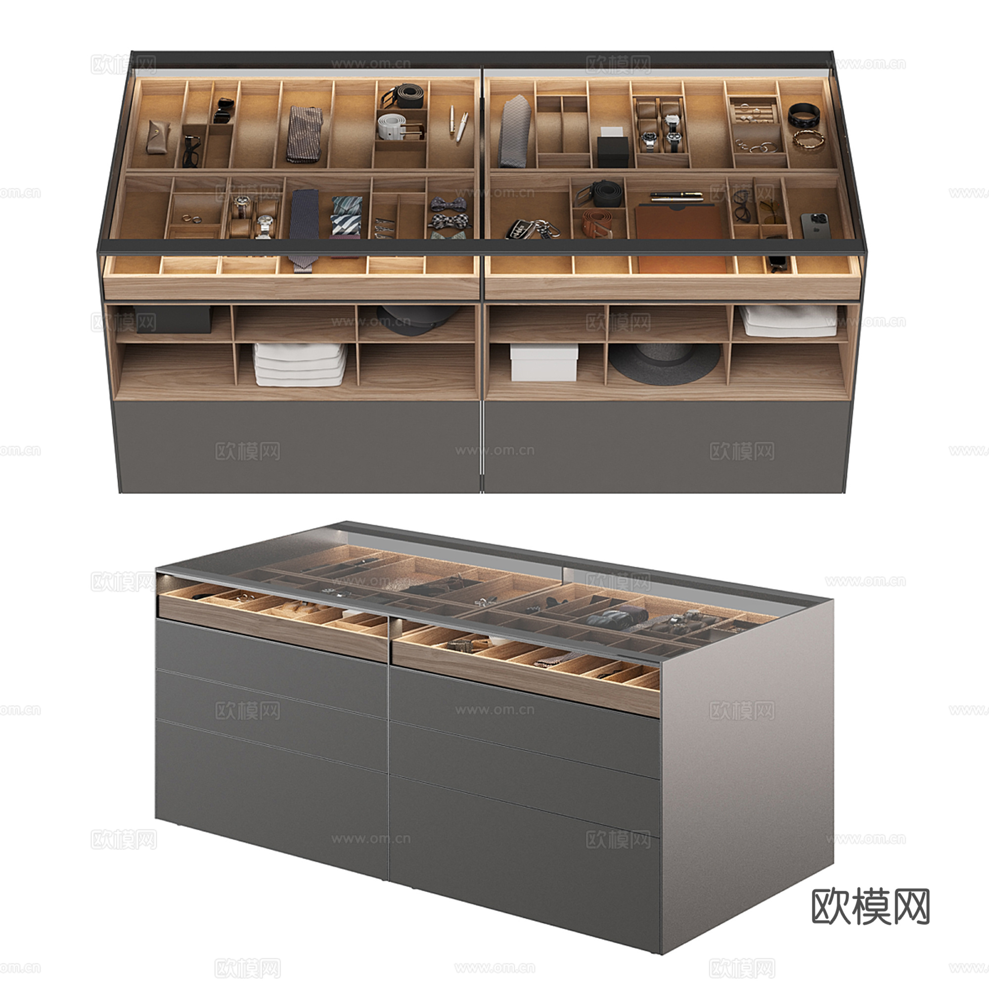 现代首饰柜 首饰盒su模型