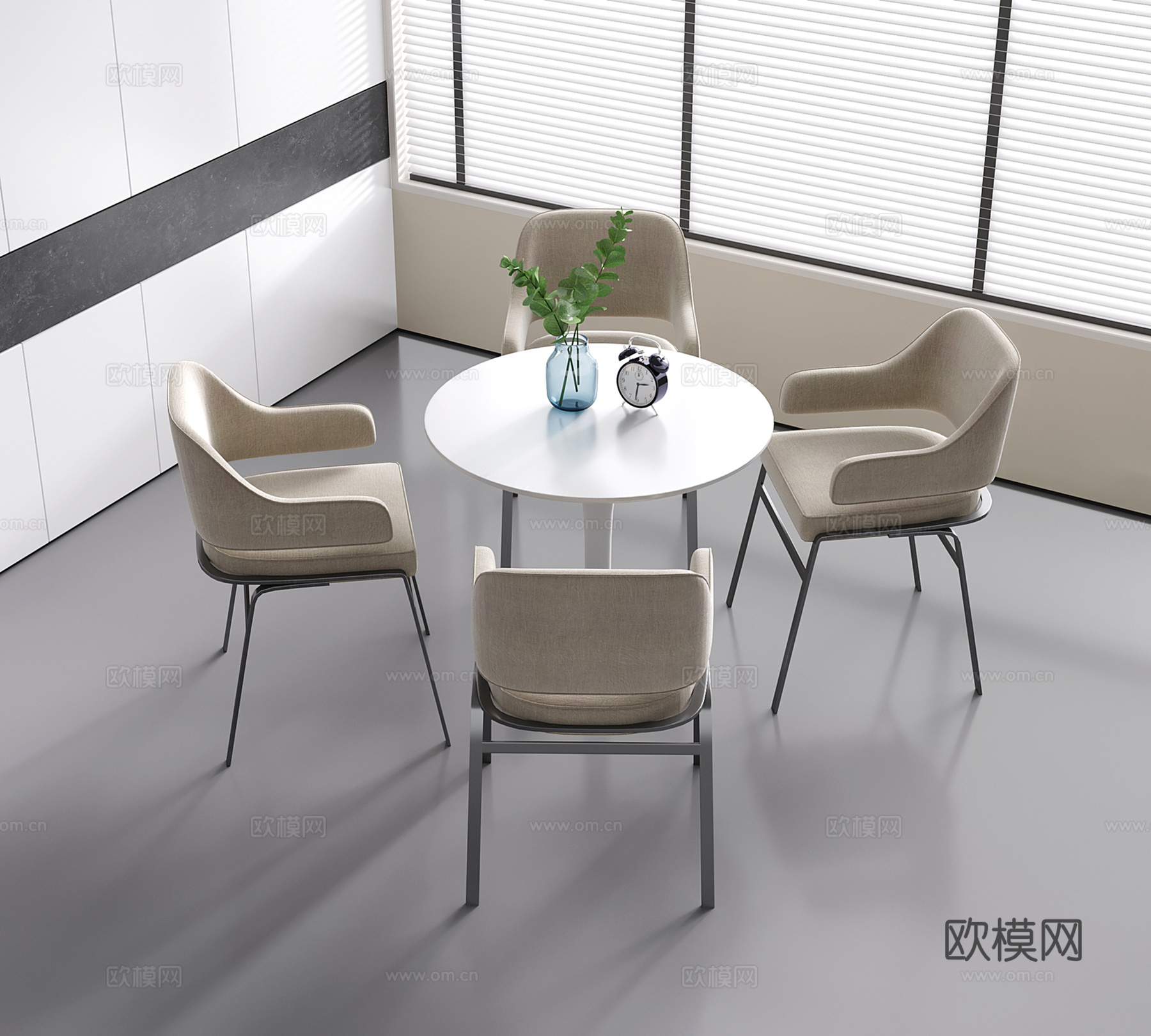 现代洽谈桌 休闲桌椅 小圆桌 餐桌椅3d模型