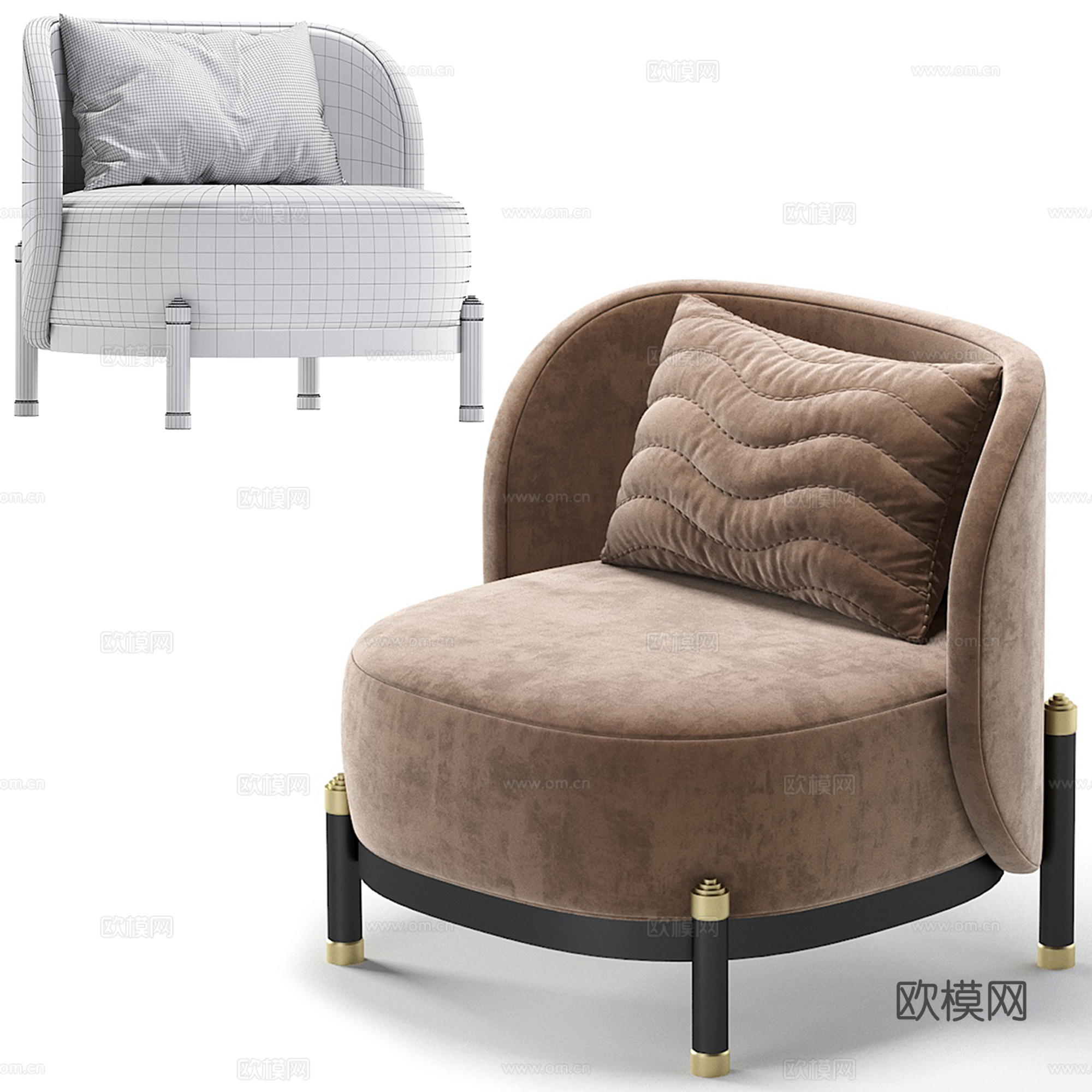 现代轻奢单人沙发集合3d模型