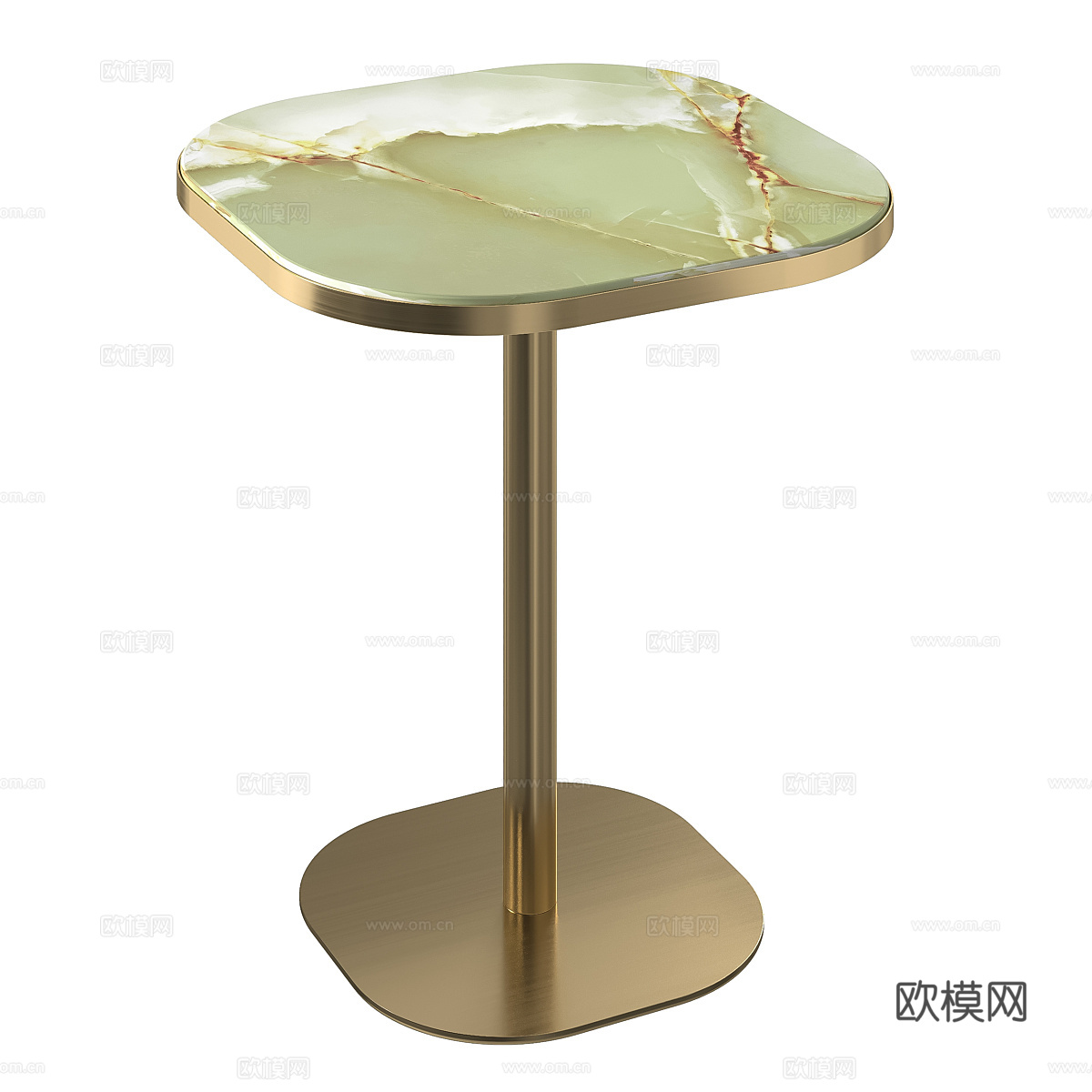 现代轻奢大理石金属边几3d模型