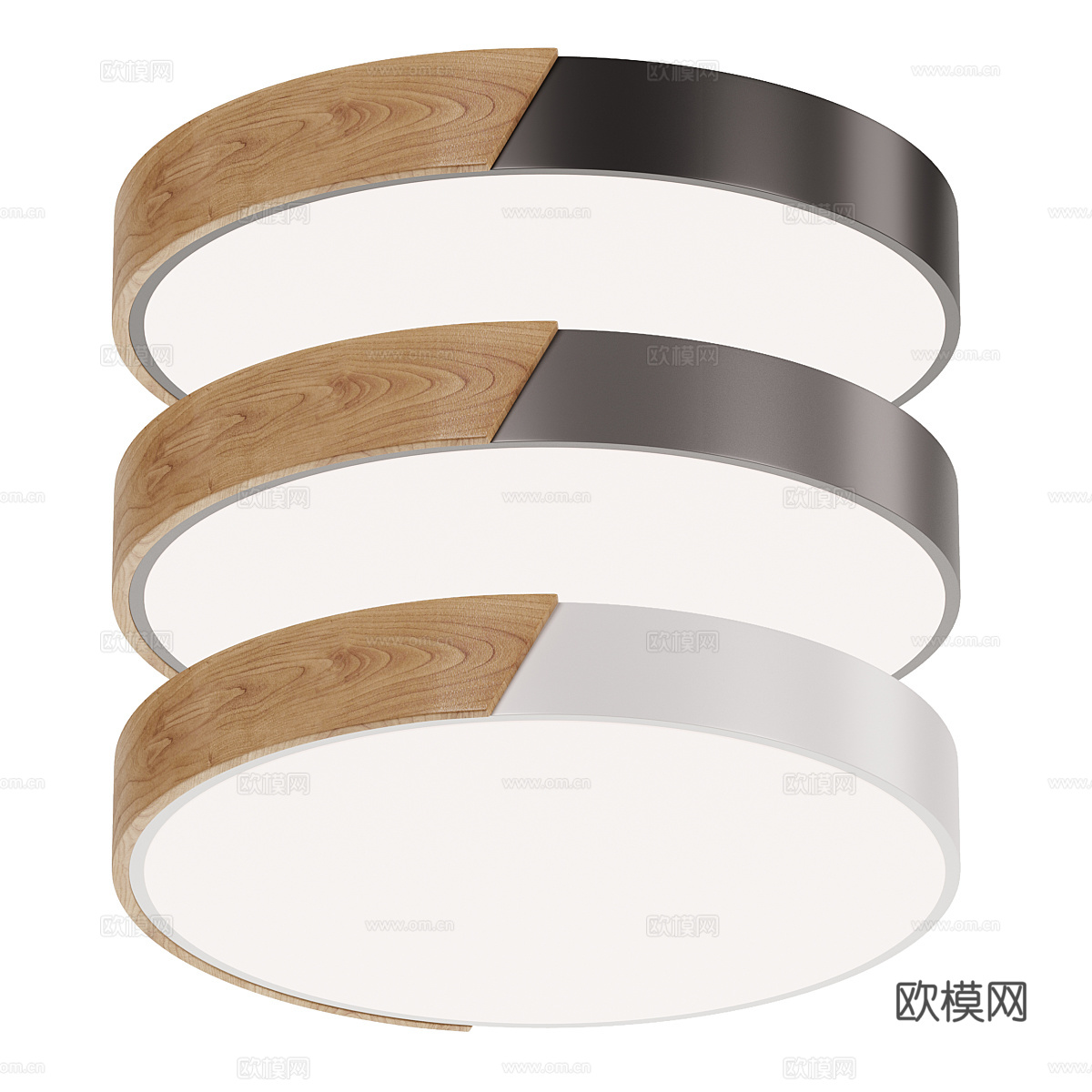 现代北欧木质吸顶灯3d模型