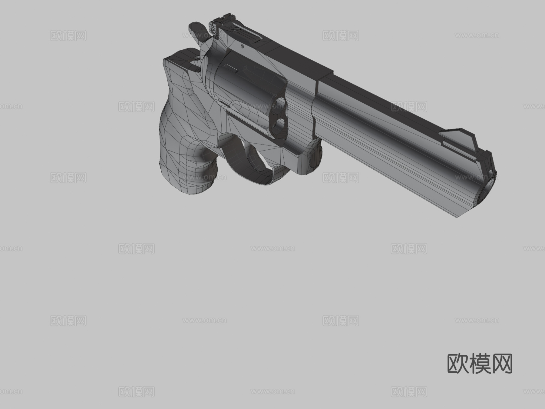 鲁格GP100左轮3d模型