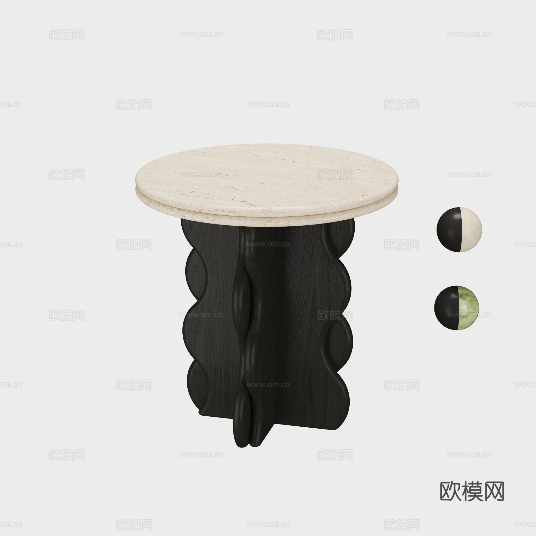 得闲 斑斓边几 边几3d模型