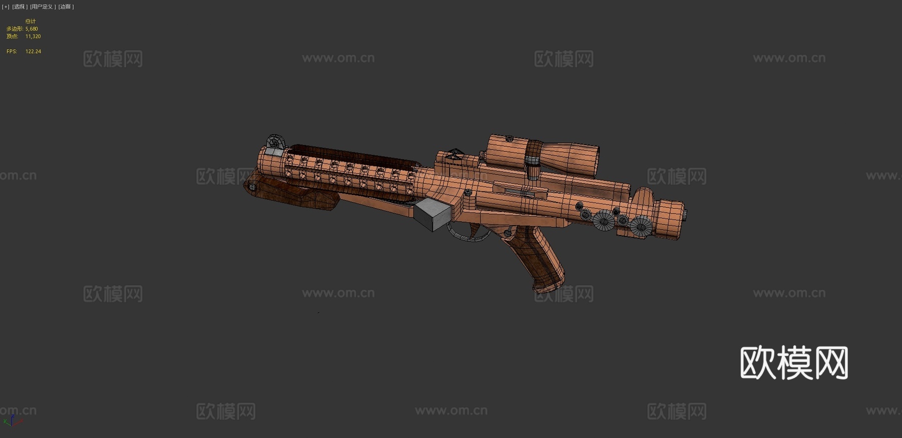 E-11爆破枪(蒸汽朋克)3d模型