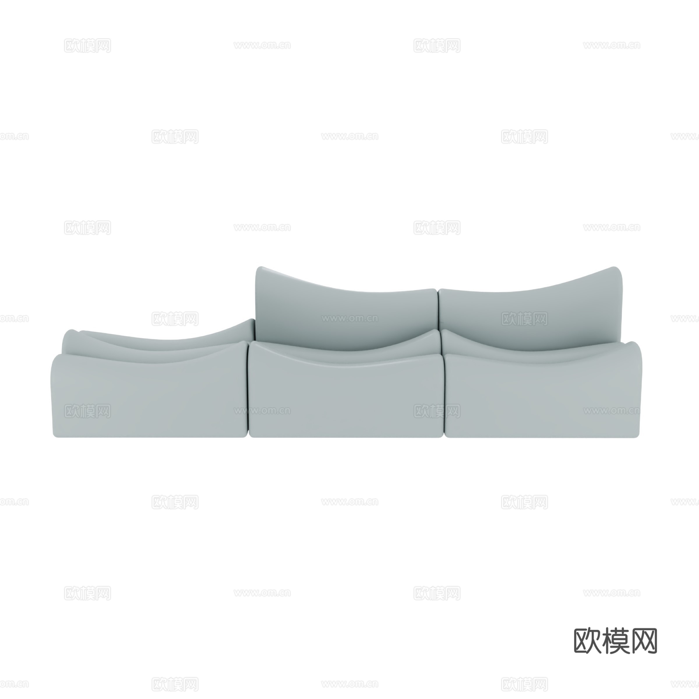 得闲 海浪沙发 模块化沙发组合3d模型