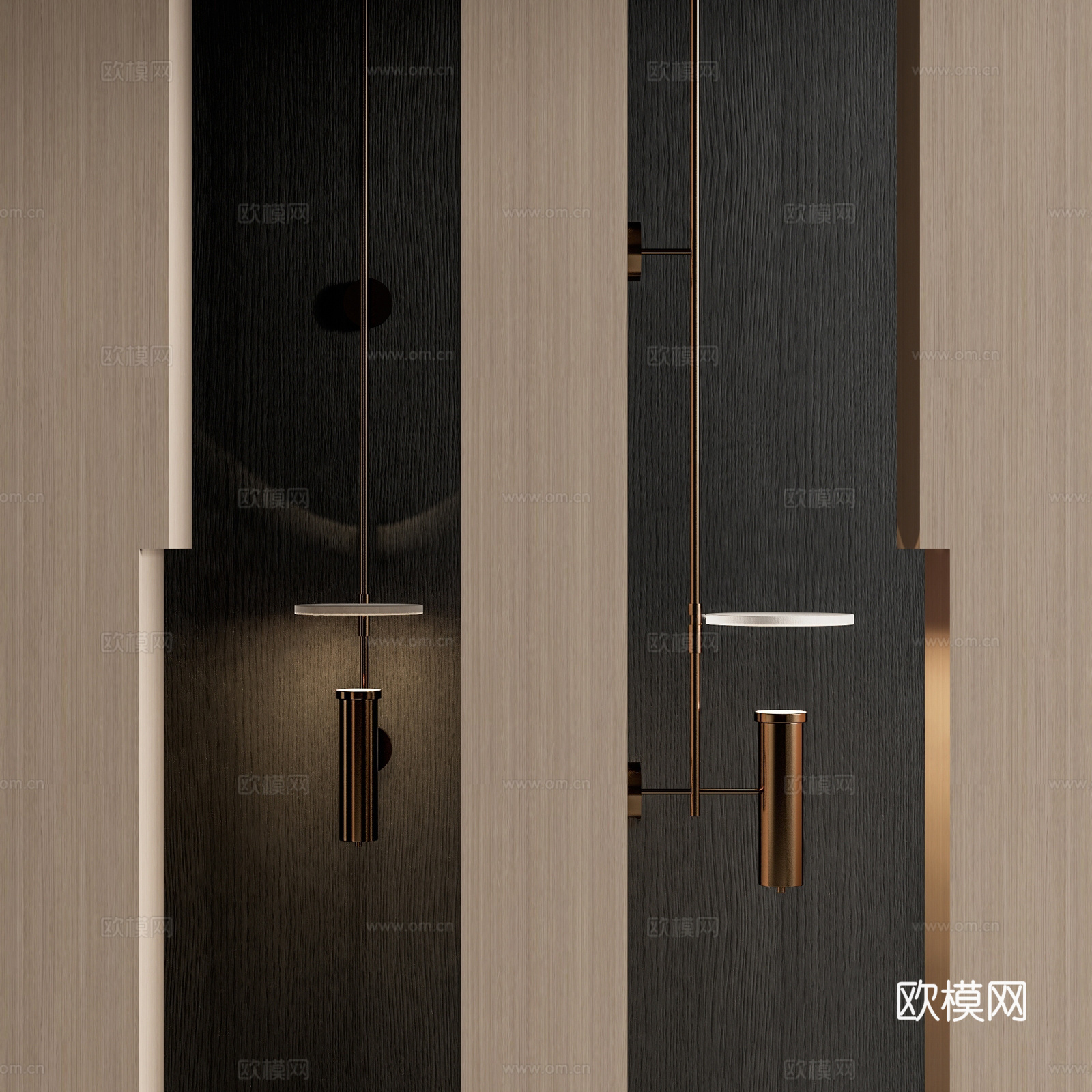 现代壁灯金属壁灯长条壁灯 异形壁灯3d模型