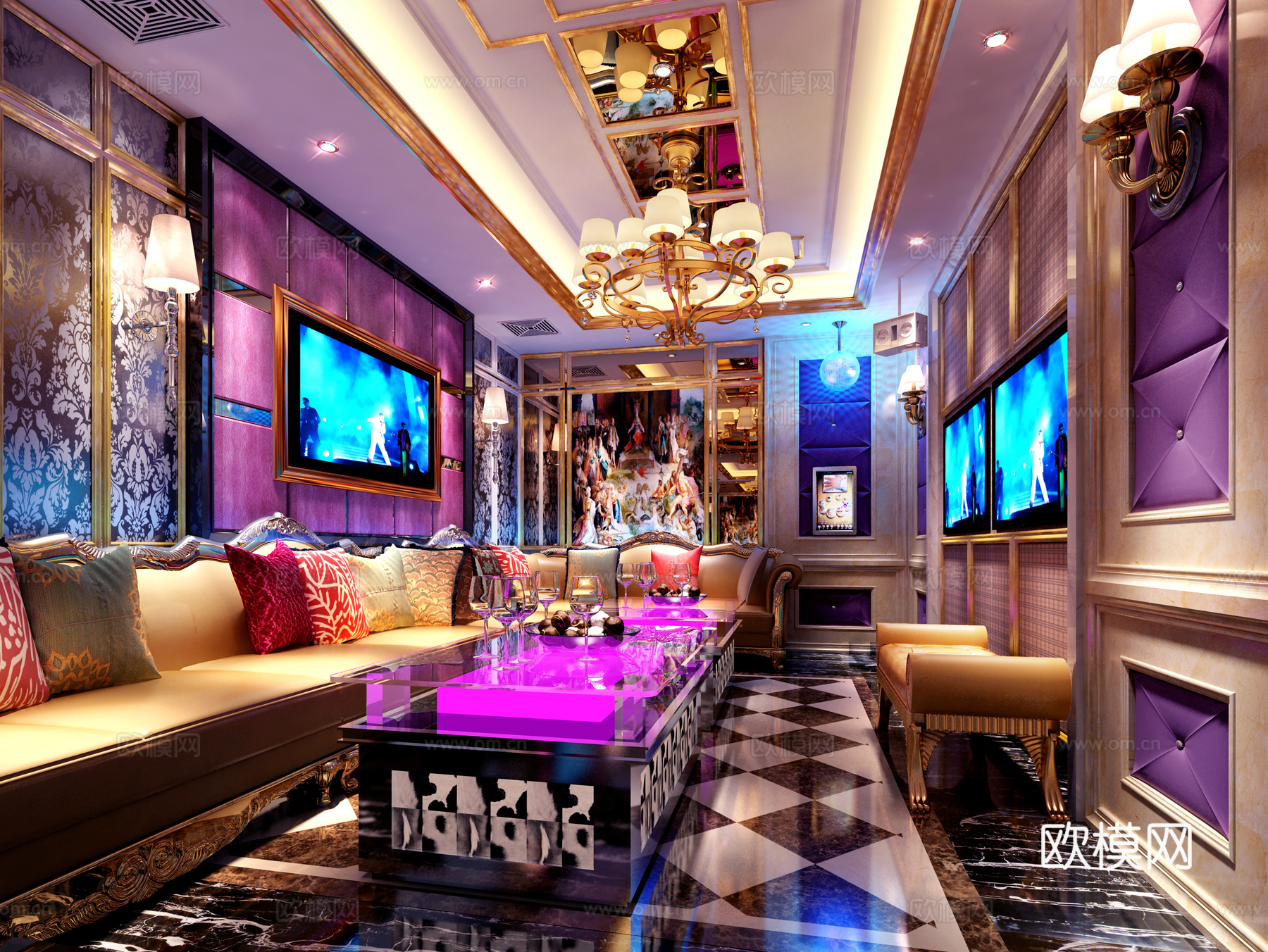 简欧火吧 KTV 酒吧 豪包小包3d模型