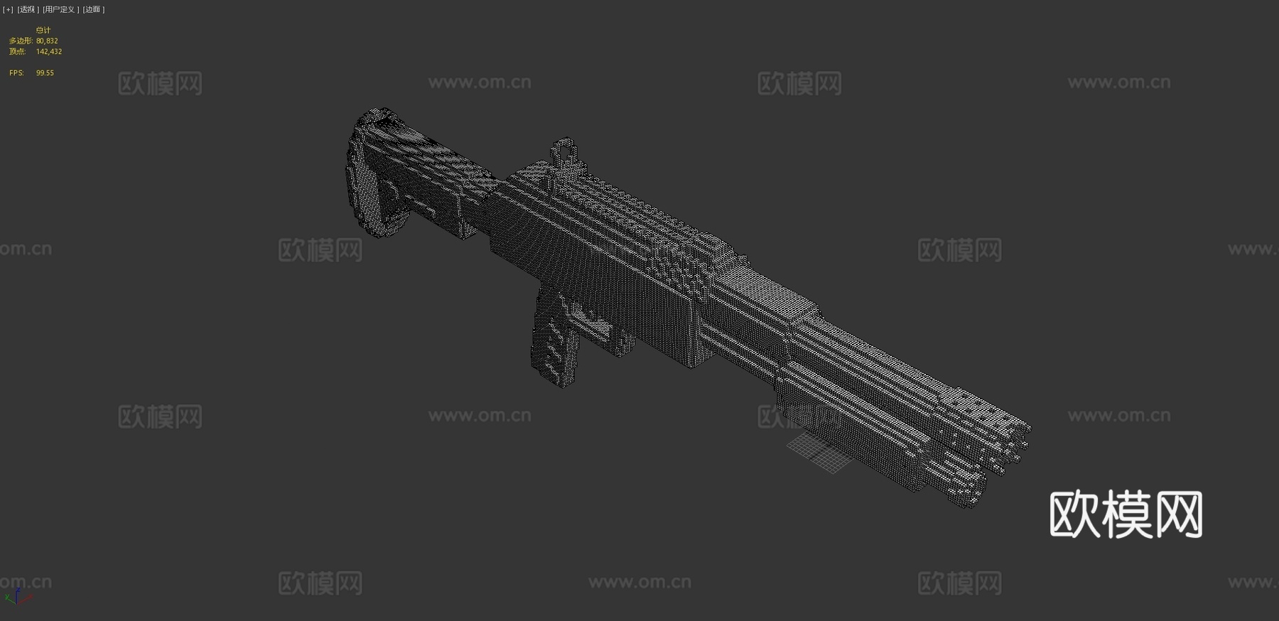 体素雷明顿870-复古(立方体64X)3d模型