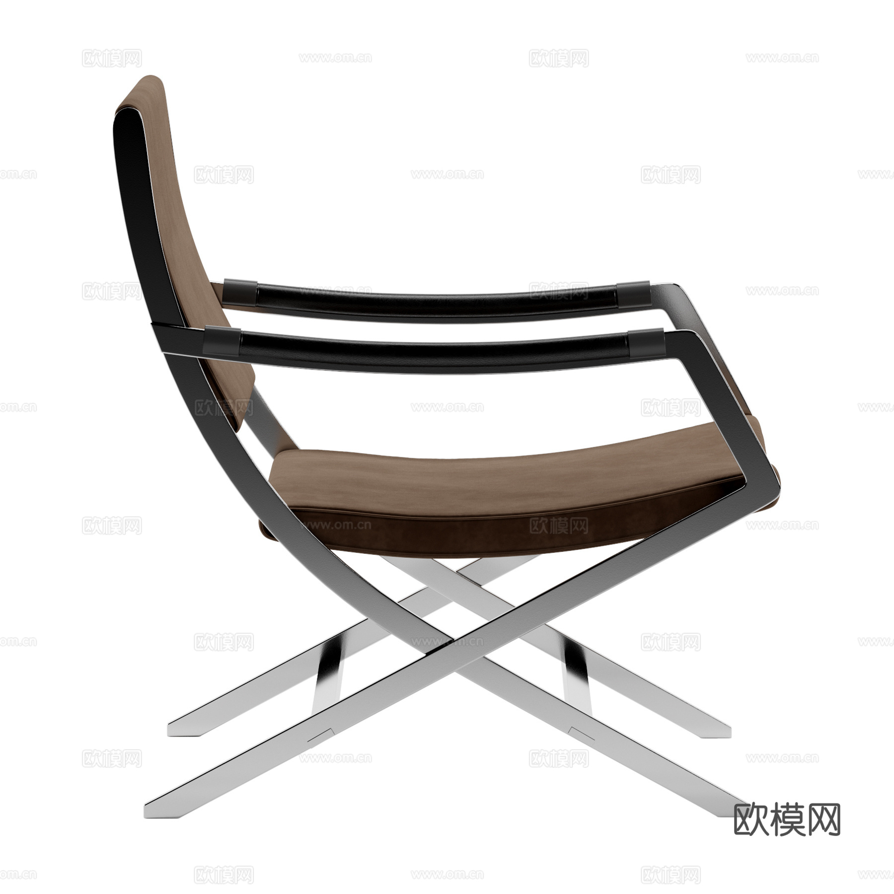 现代意式不锈钢扶手椅3d模型