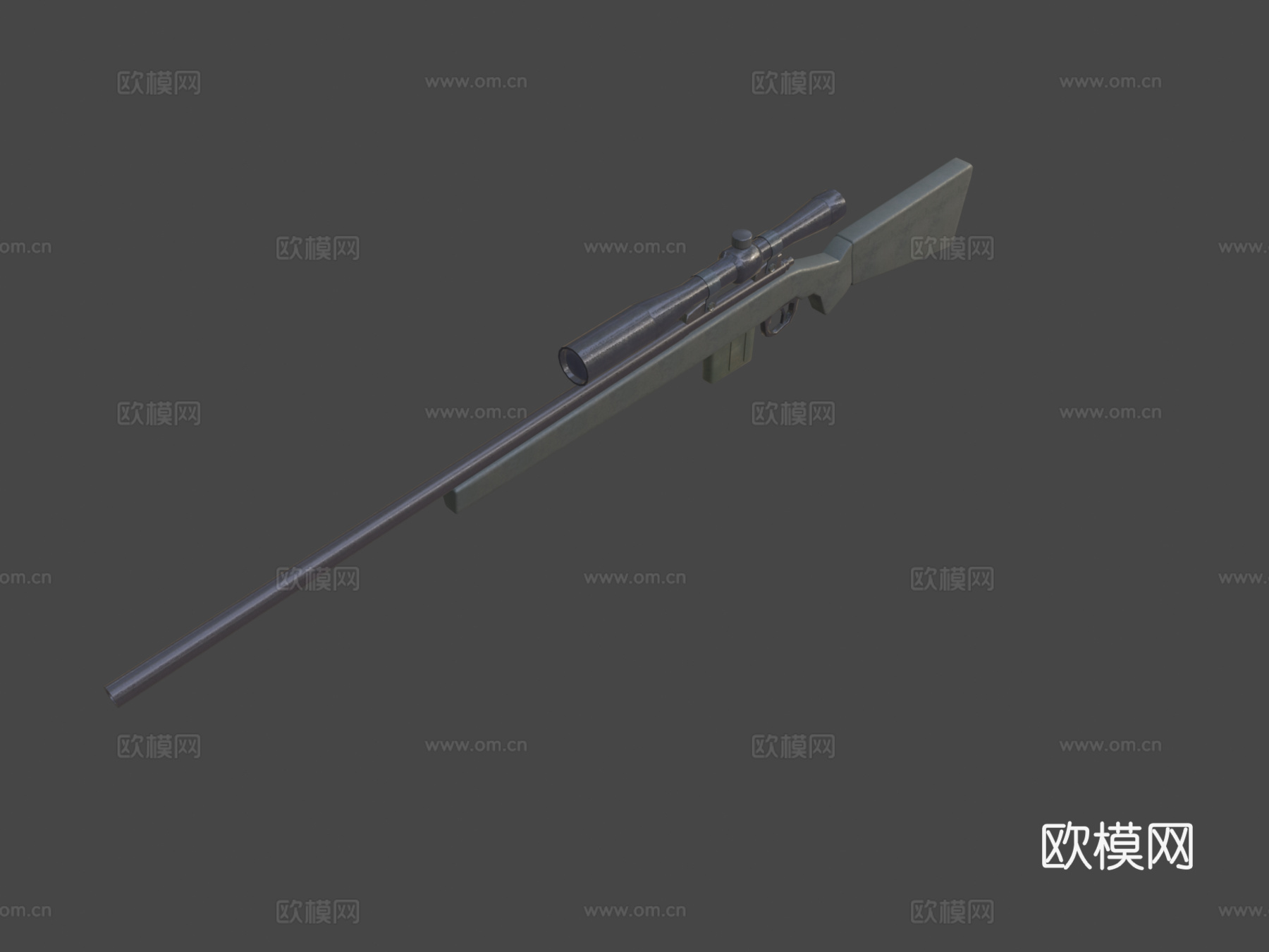 简易狙击枪3d模型
