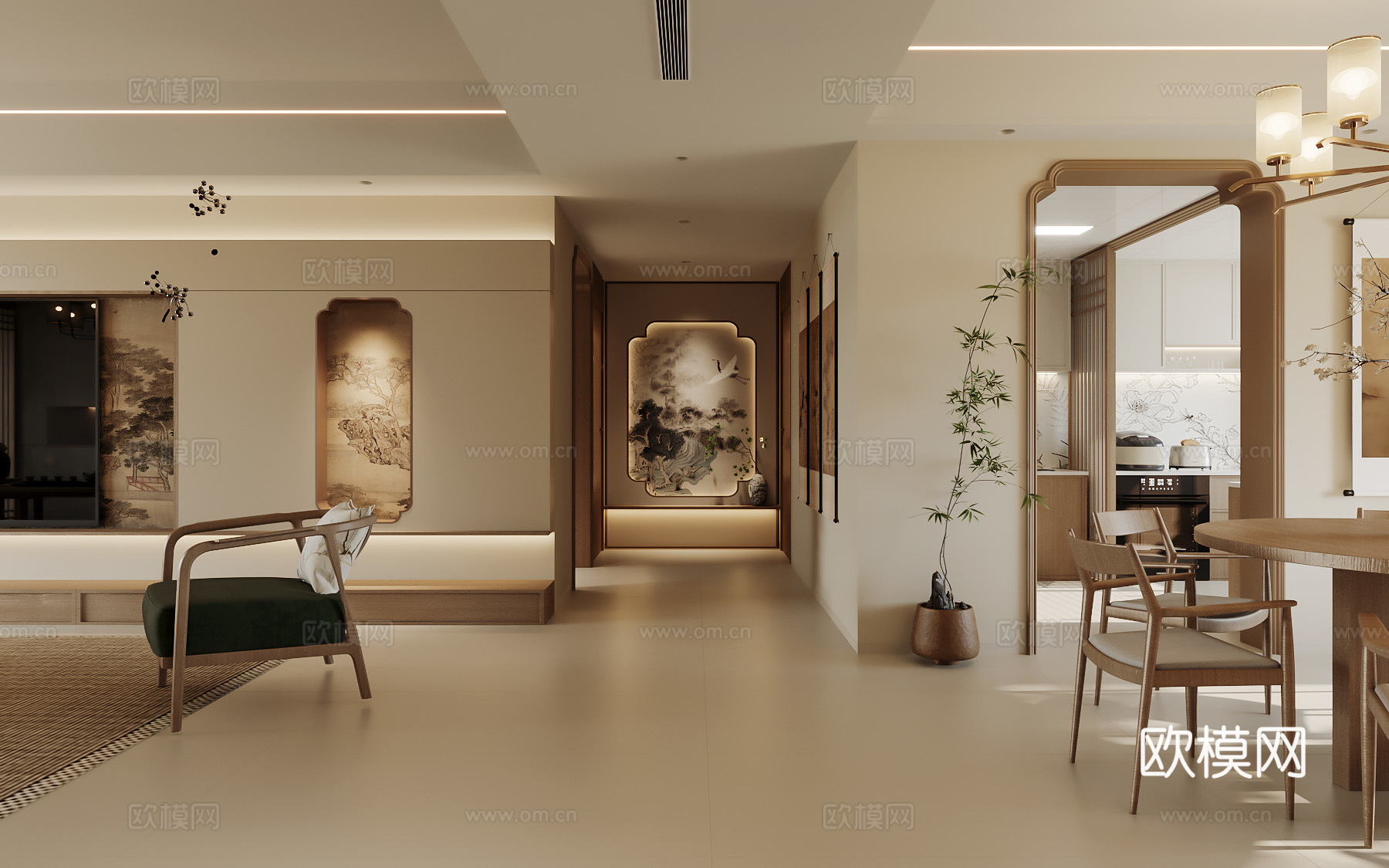 宋式 禅意 造景 端景 国风画3d模型