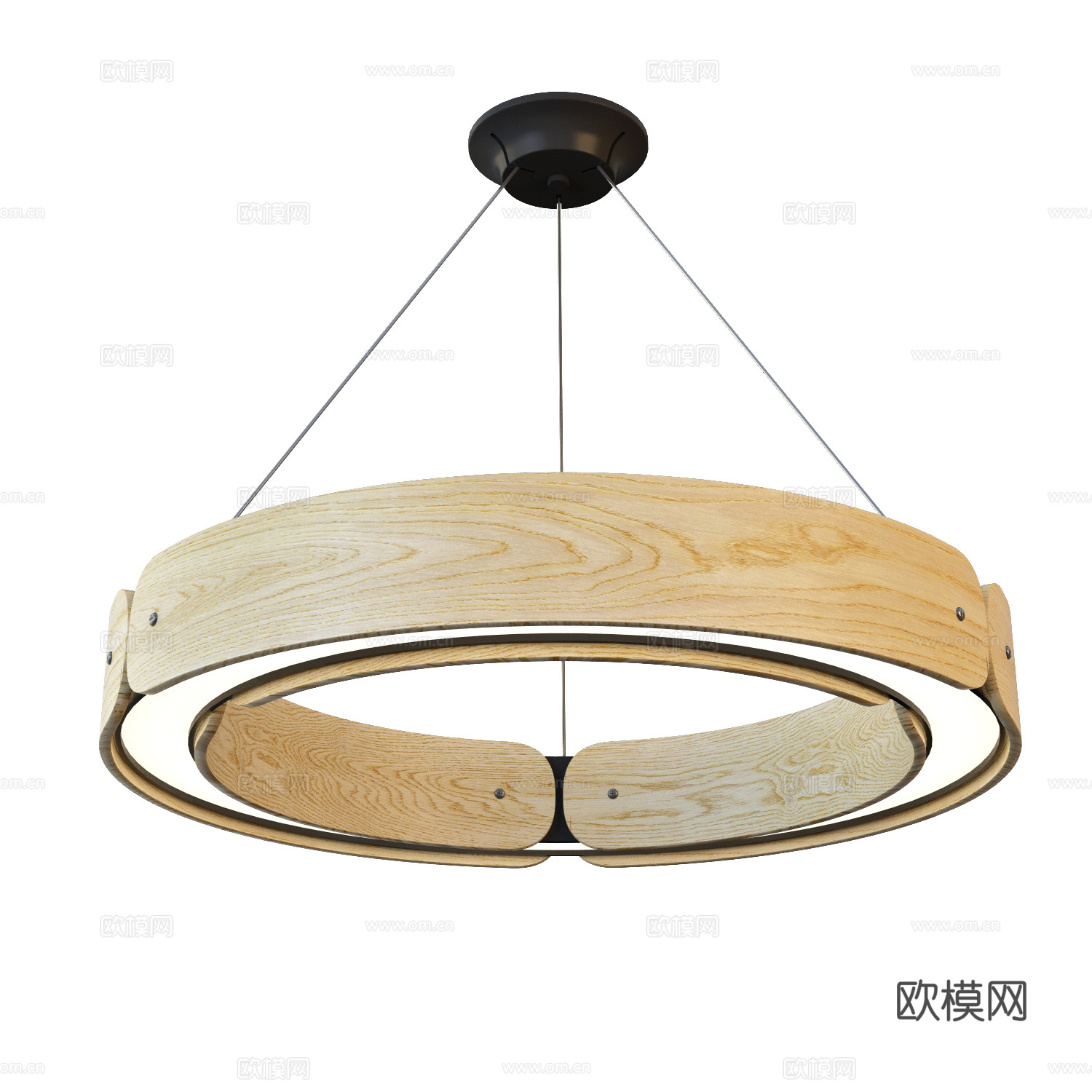 现代意式木质装饰吊灯3d模型