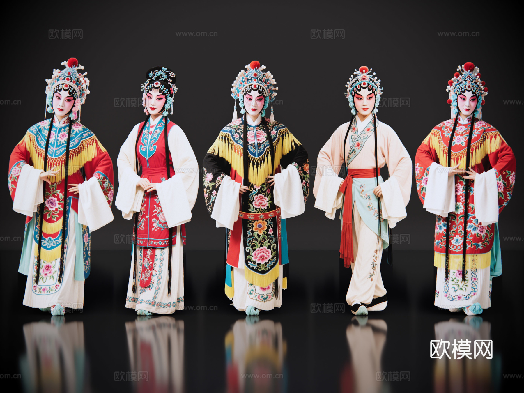 2D京剧人物 生旦净末丑 花旦正旦 戏剧角色 地方戏剧 潮剧su模型