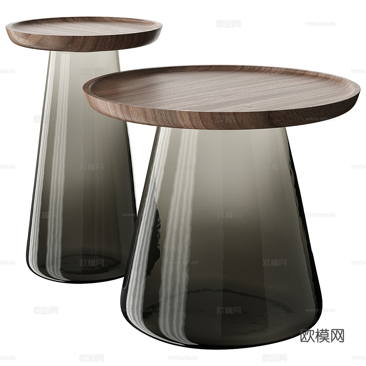 现代意式玻璃茶几3d模型