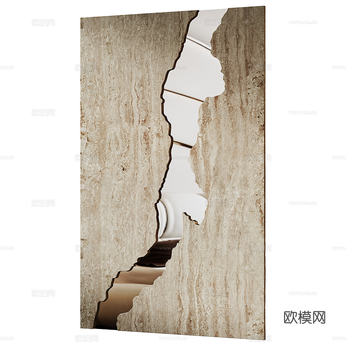 现代侘寂装饰镜子3d模型