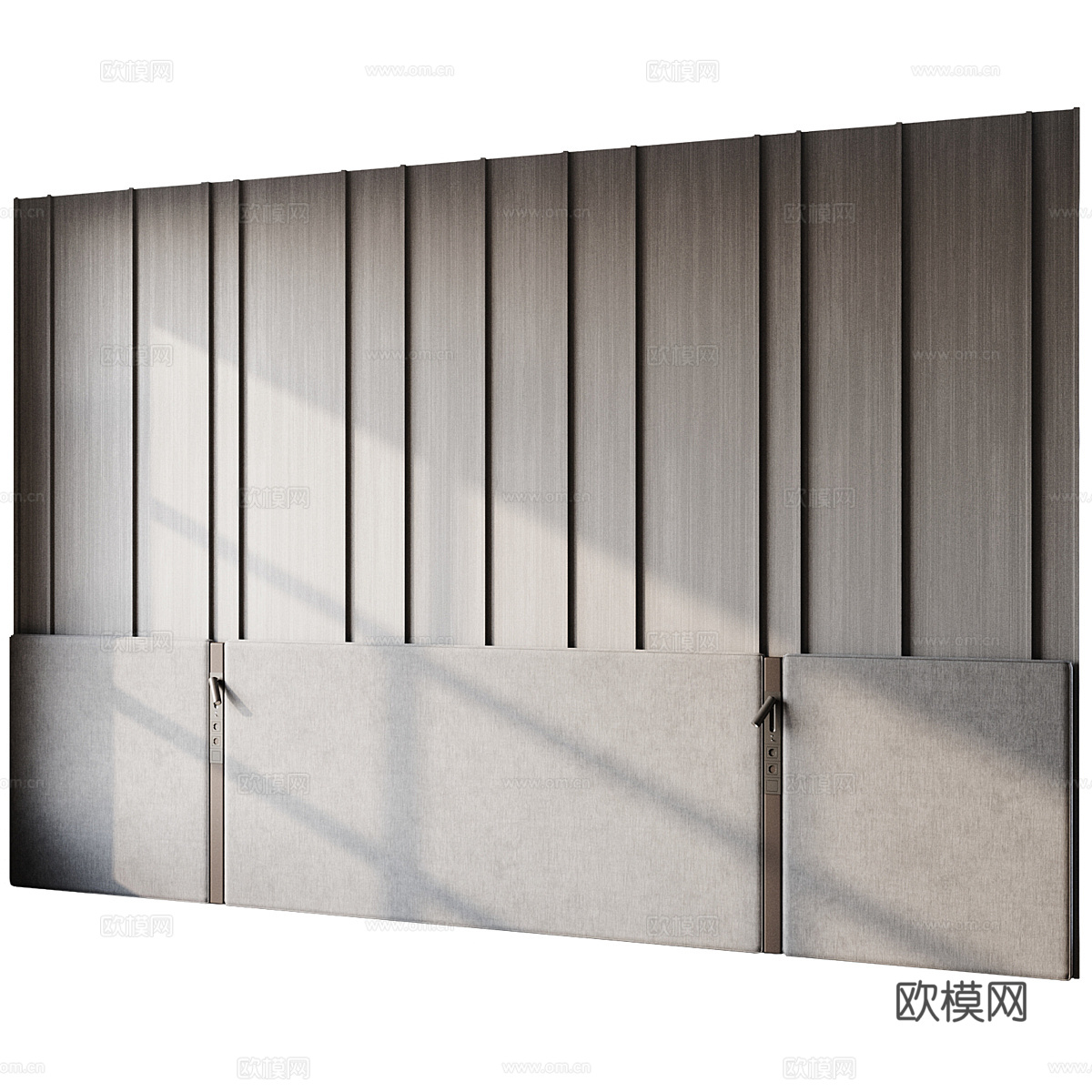 现代意式极简床头背景墙3d模型