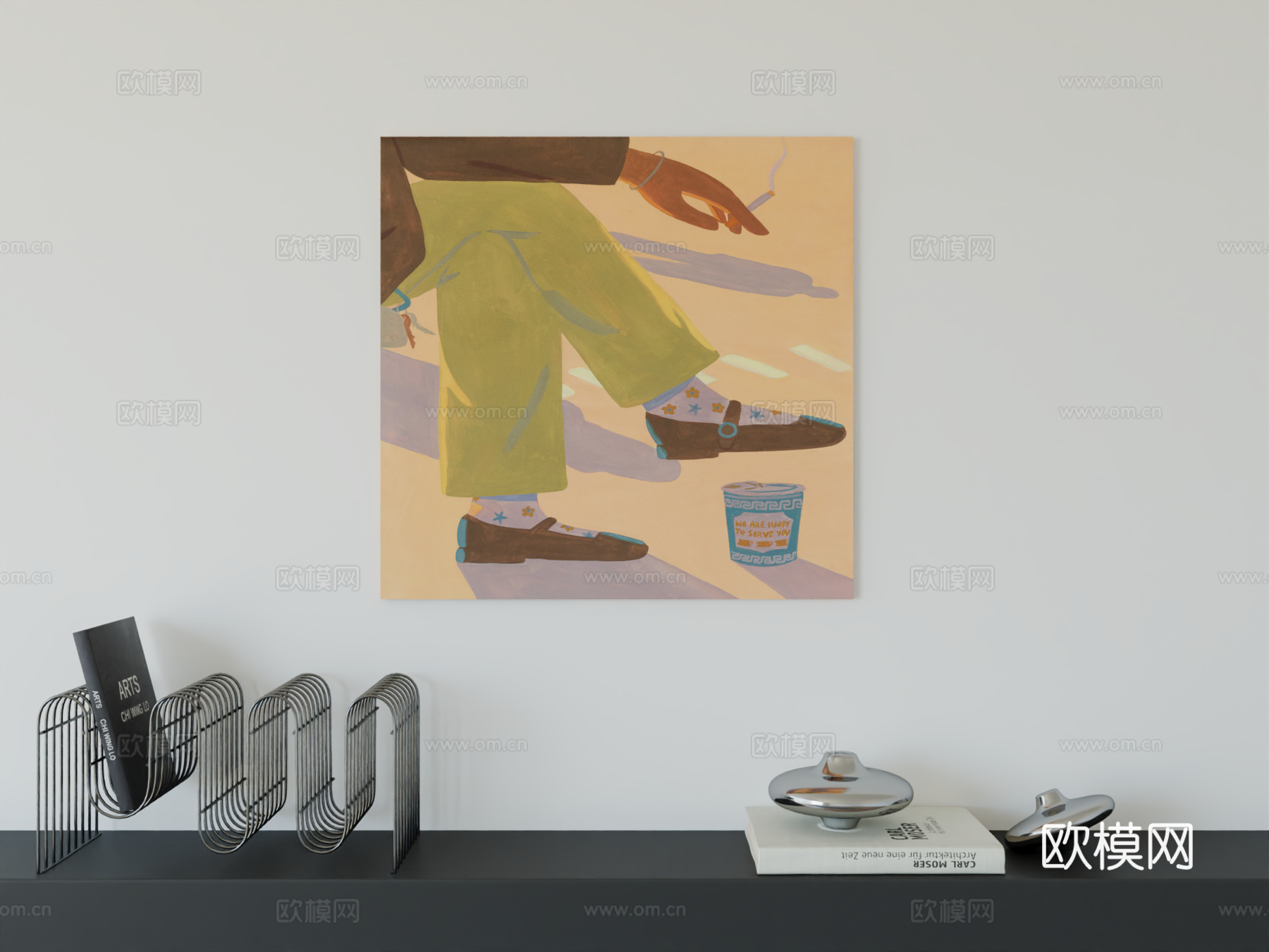 现代简约挂画包豪斯艺术挂画3d模型