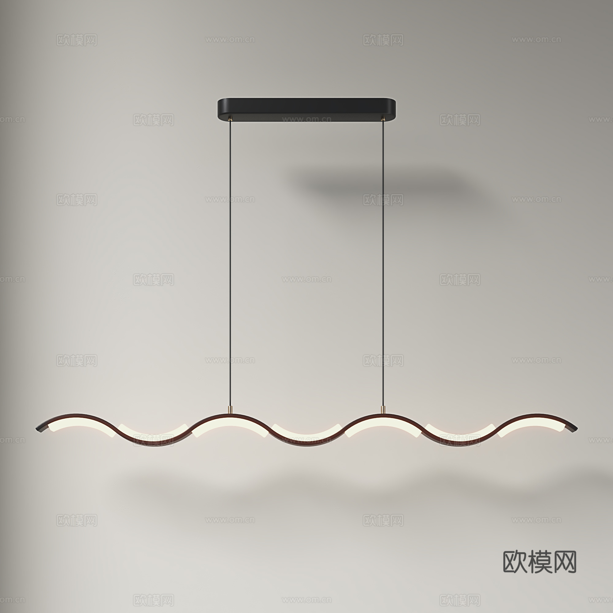 现代餐厅吊灯 简约长条吊灯 吧台一字吊灯 轻奢长条吊灯3d模型