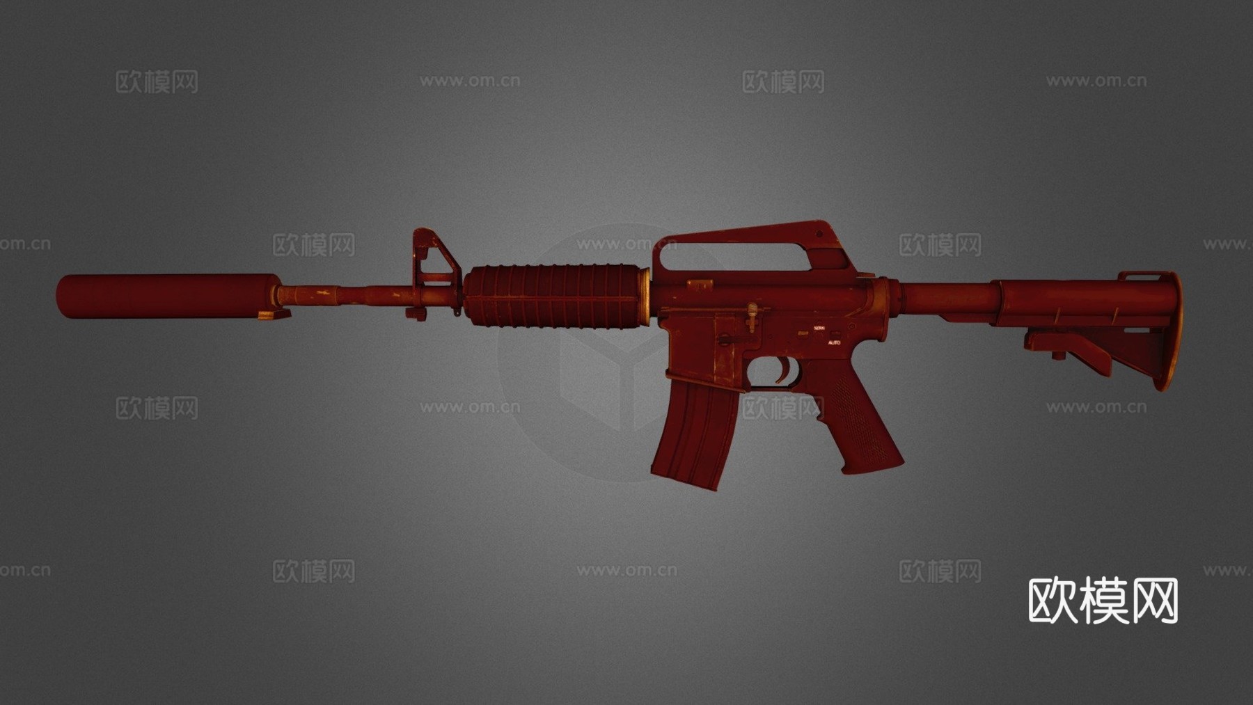 M4A1-S-火焰柳3d模型
