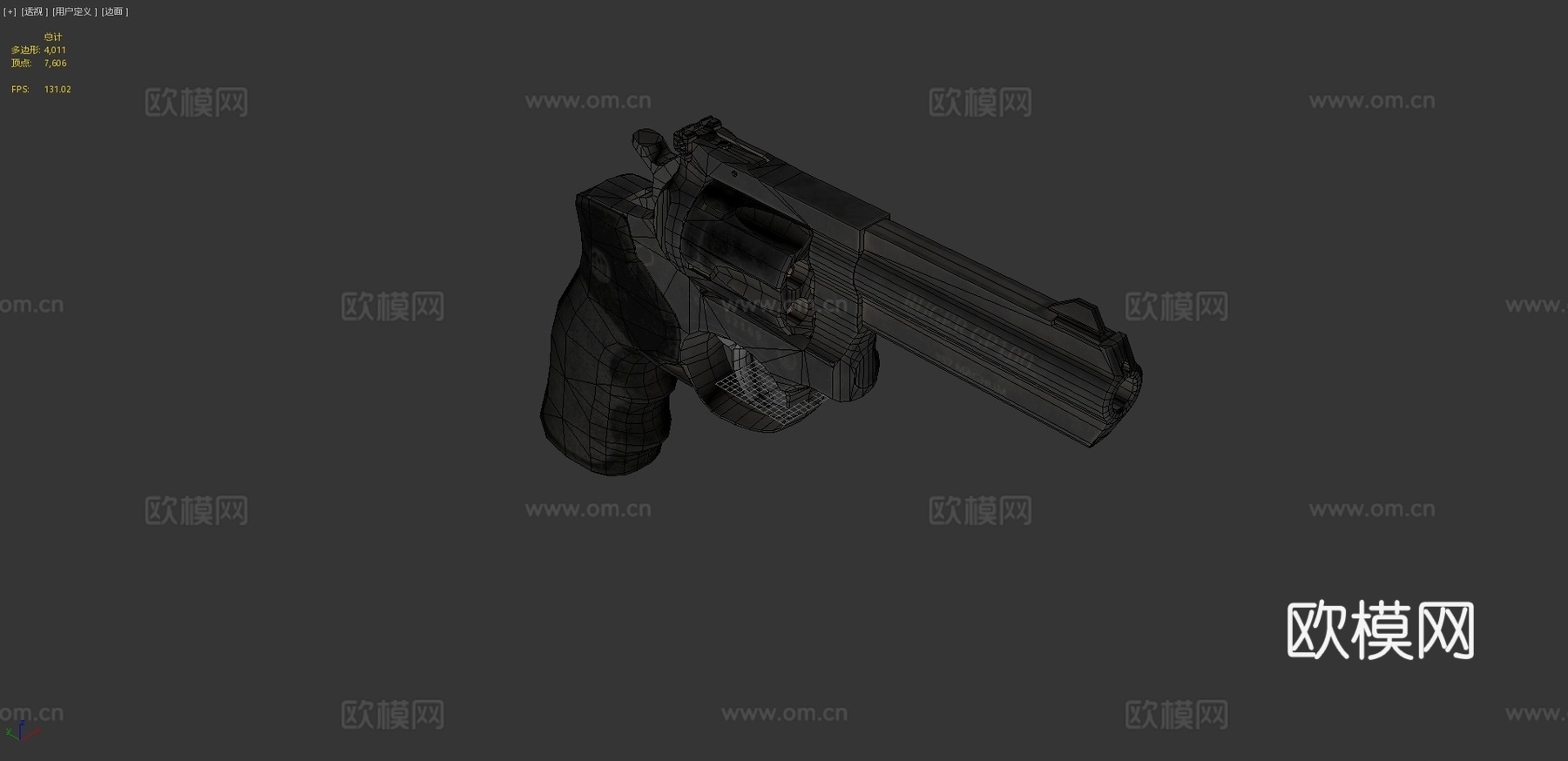 鲁格GP100左轮3d模型
