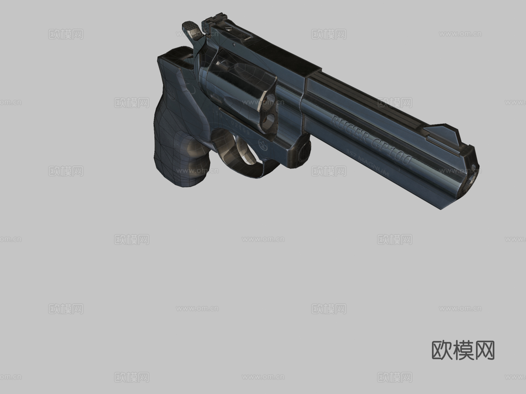 鲁格GP100左轮3d模型