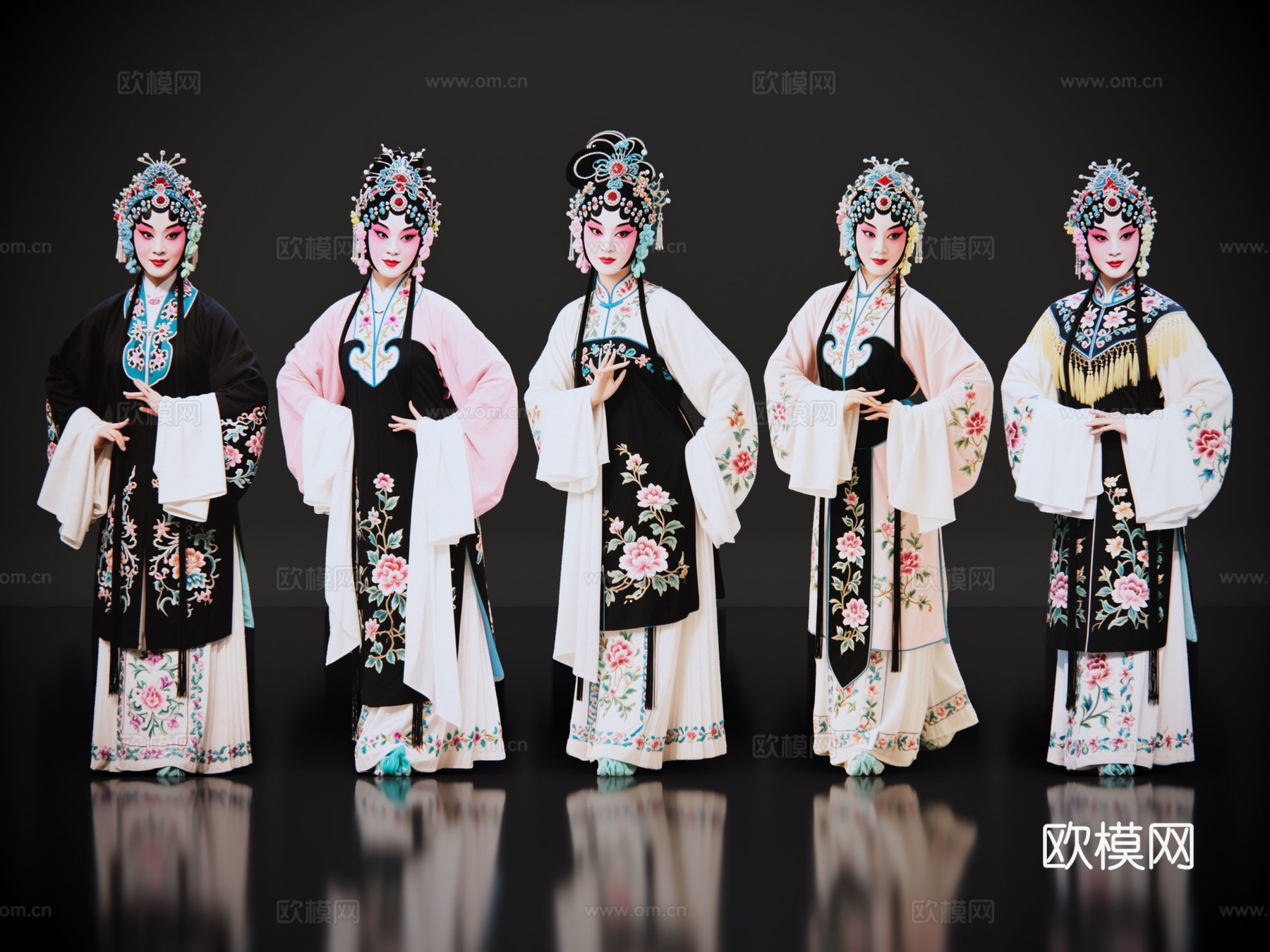 2D京剧人物 生旦净末丑 花旦正旦 戏剧角色 地方戏剧 潮剧su模型