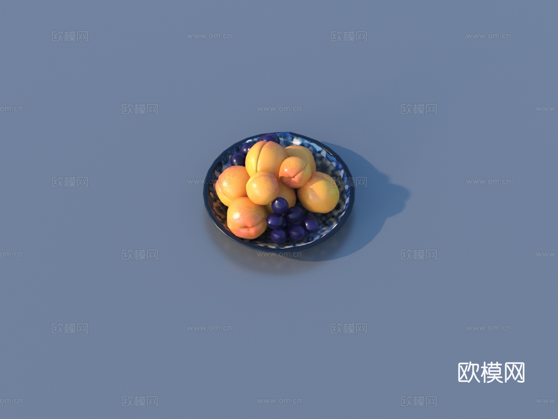桃子 水果盘3d模型