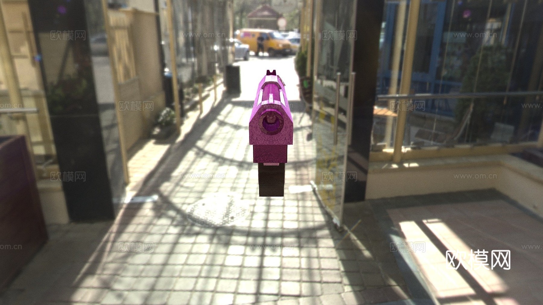 紫色烘焙手枪3d模型
