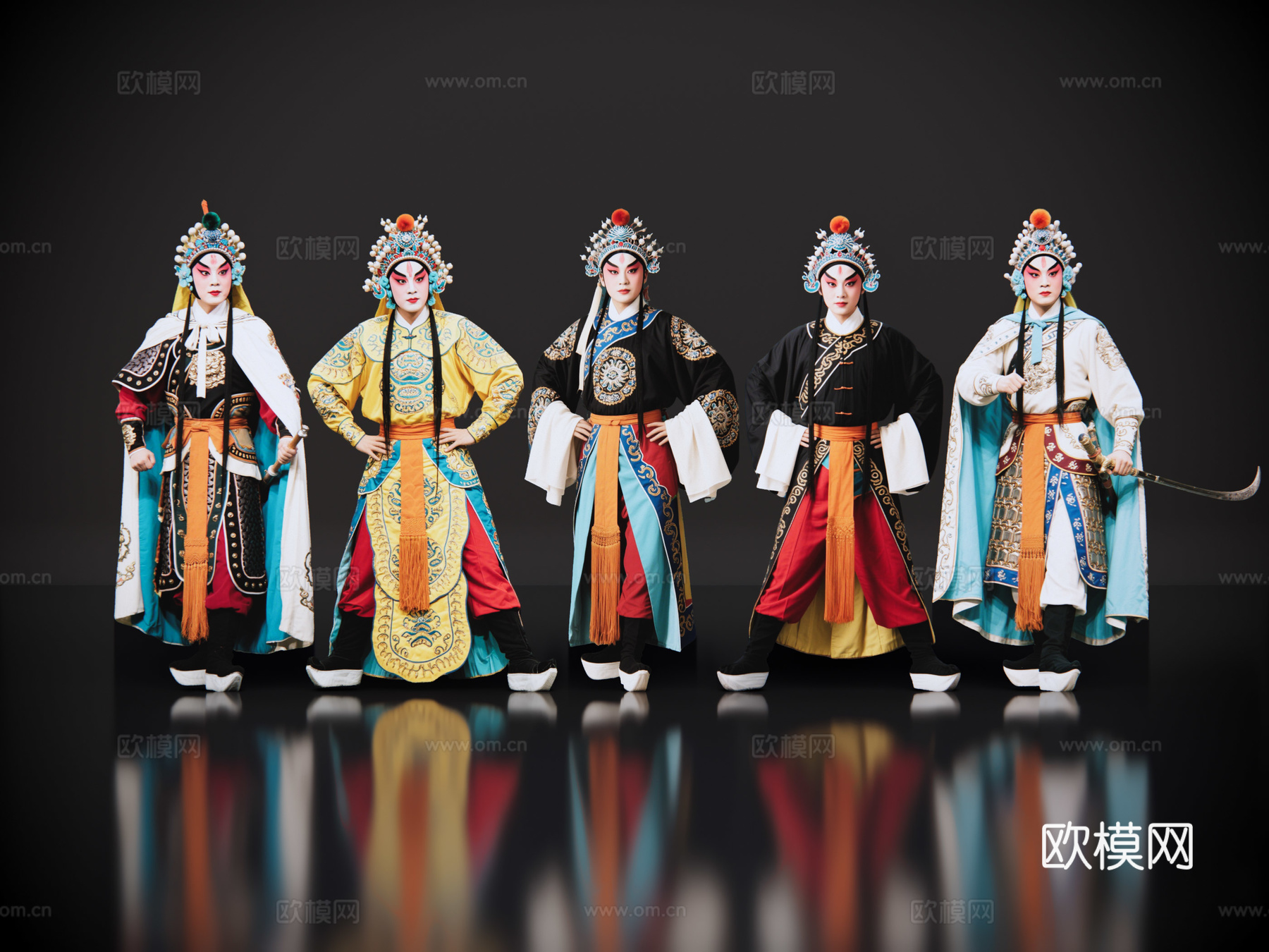 2D京剧人物 生旦净末丑 武生 戏剧角色 地方戏剧 潮剧su模型