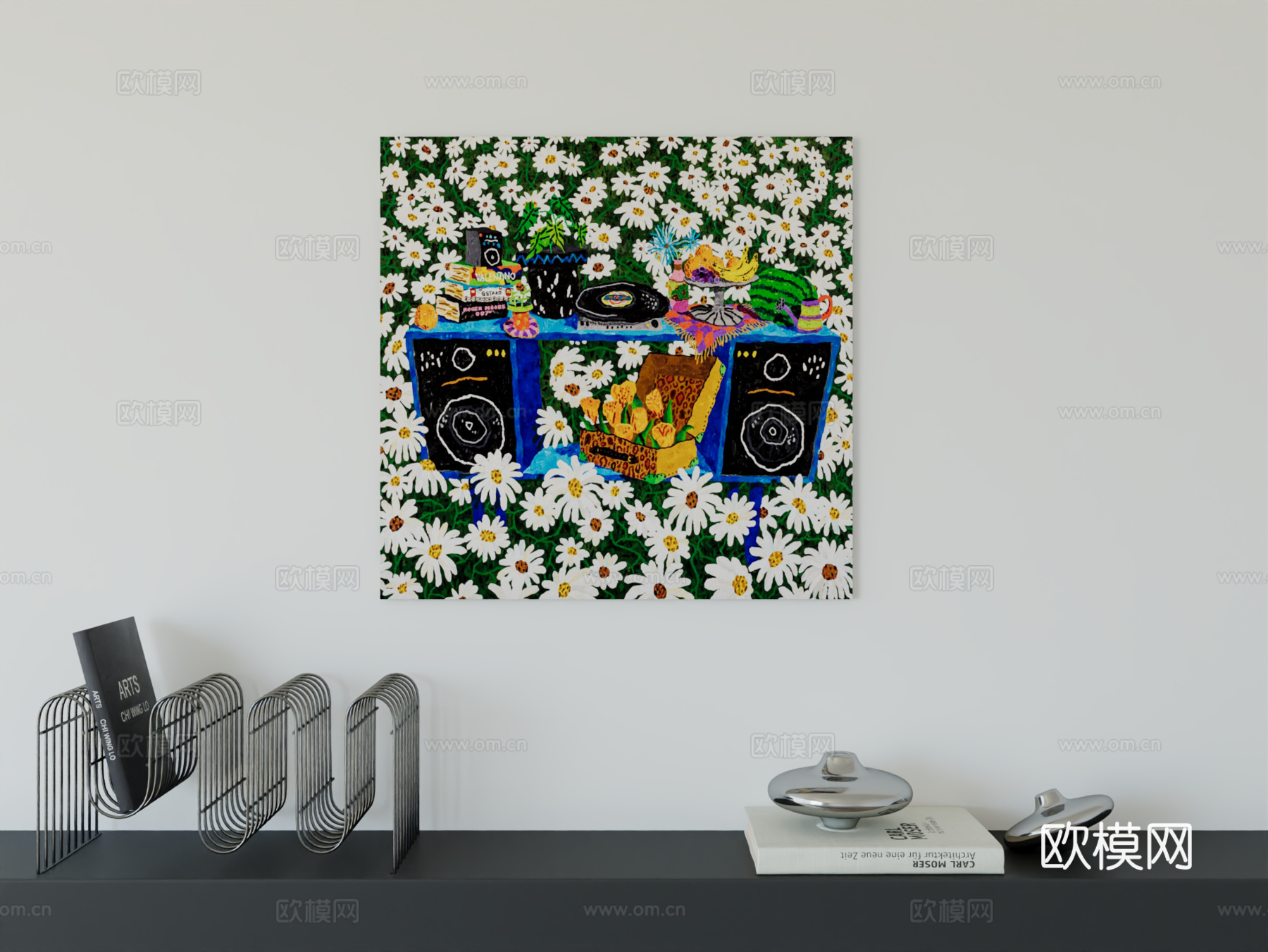 现代简约挂画包豪斯艺术挂画3d模型