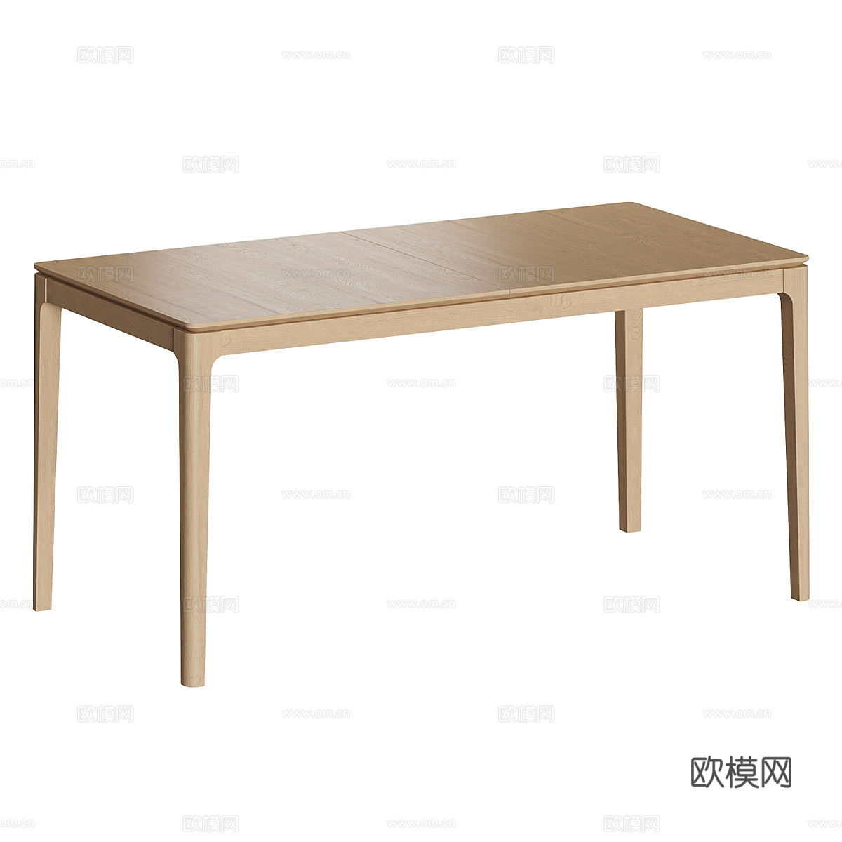 现代极简实木餐桌3d模型