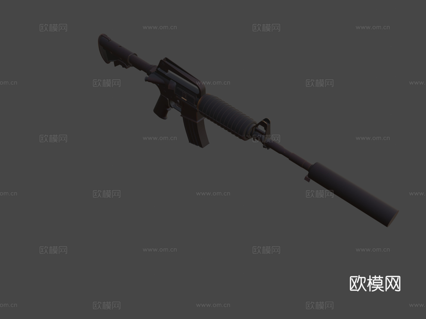M4A1-S-火焰柳3d模型