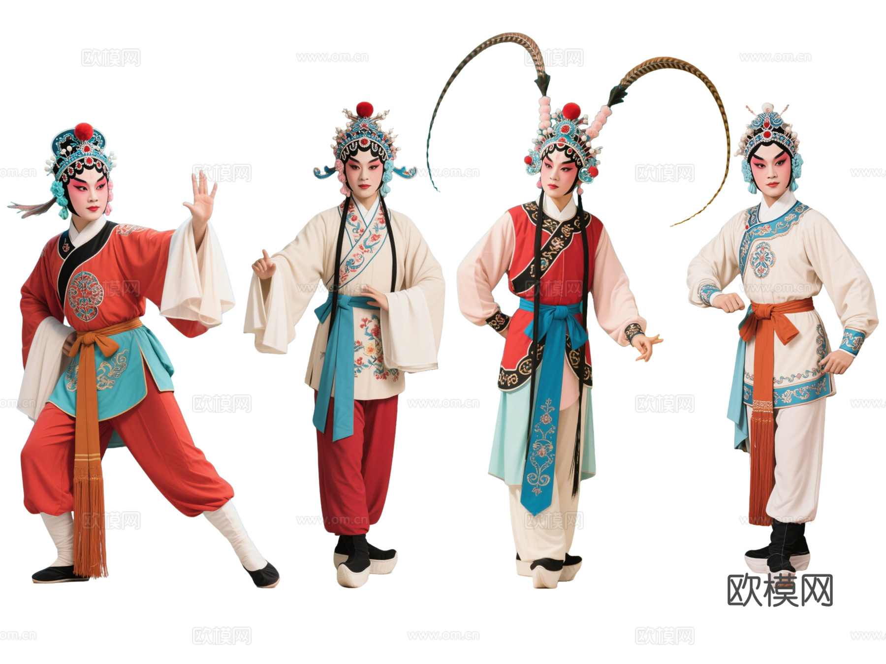 PS免抠京剧人物 生旦净末丑 旦角武旦 戏剧角色 地方戏剧