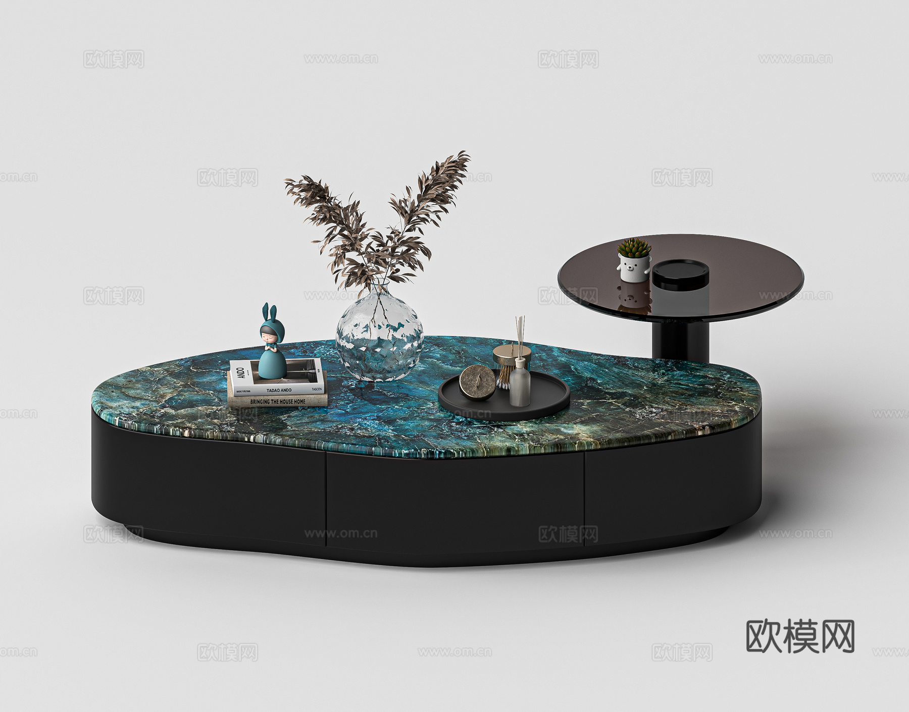 意式轻奢茶几3d模型