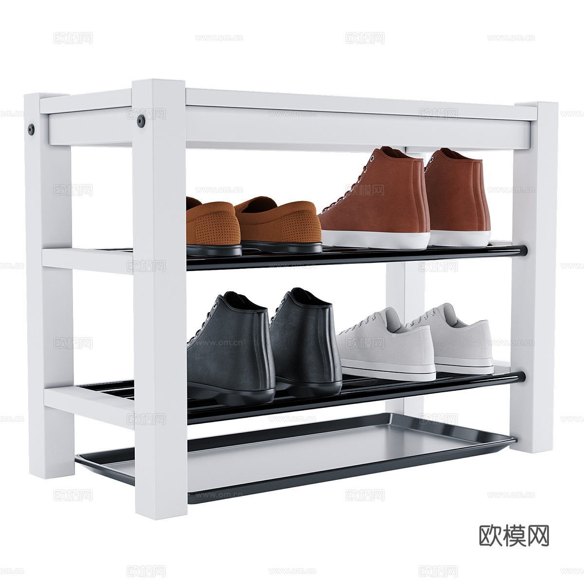 现代北欧成品鞋架3d模型