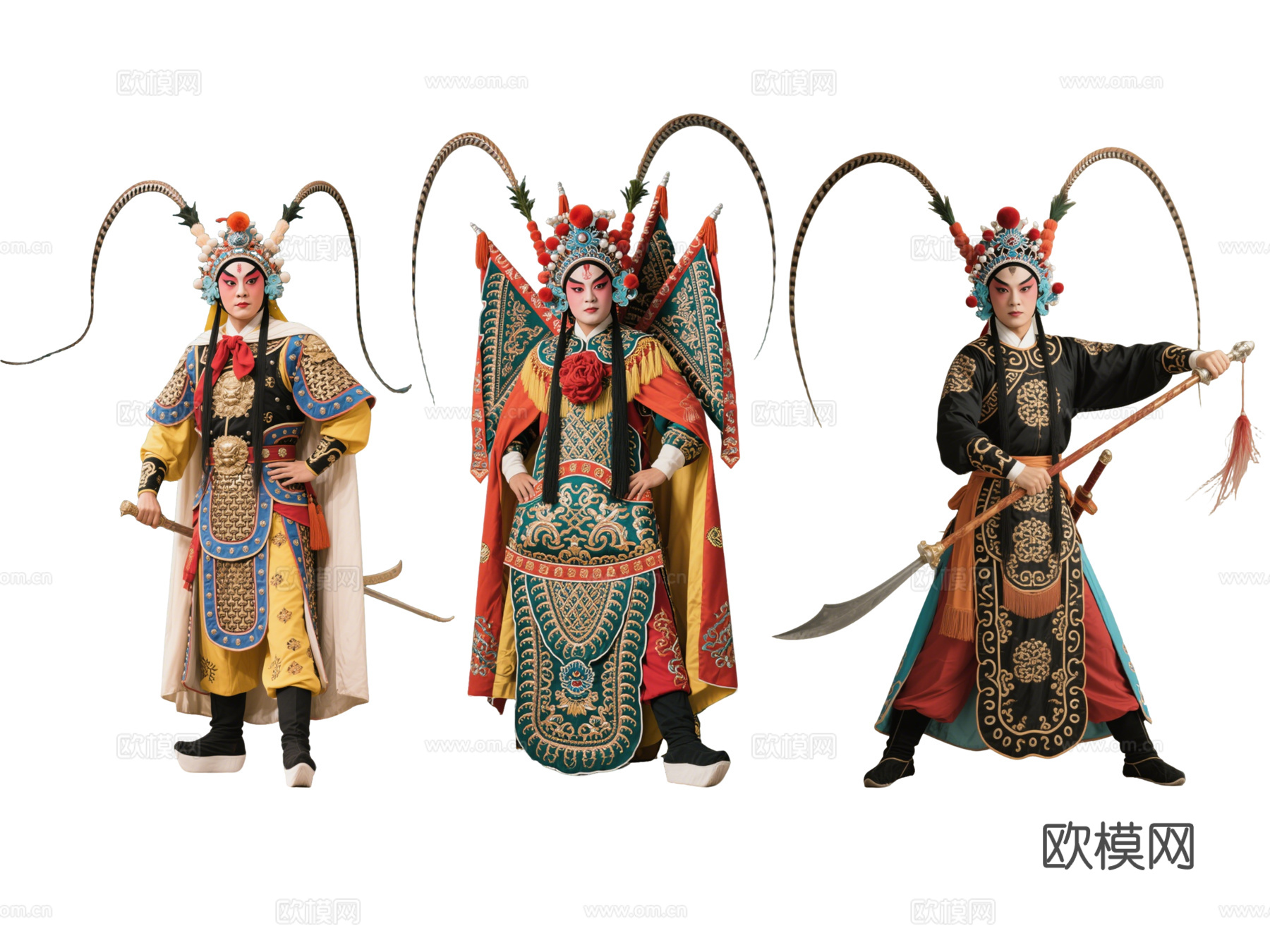 PS免抠京剧人物 生旦净末丑 武生 戏剧角色 地方戏剧 潮剧